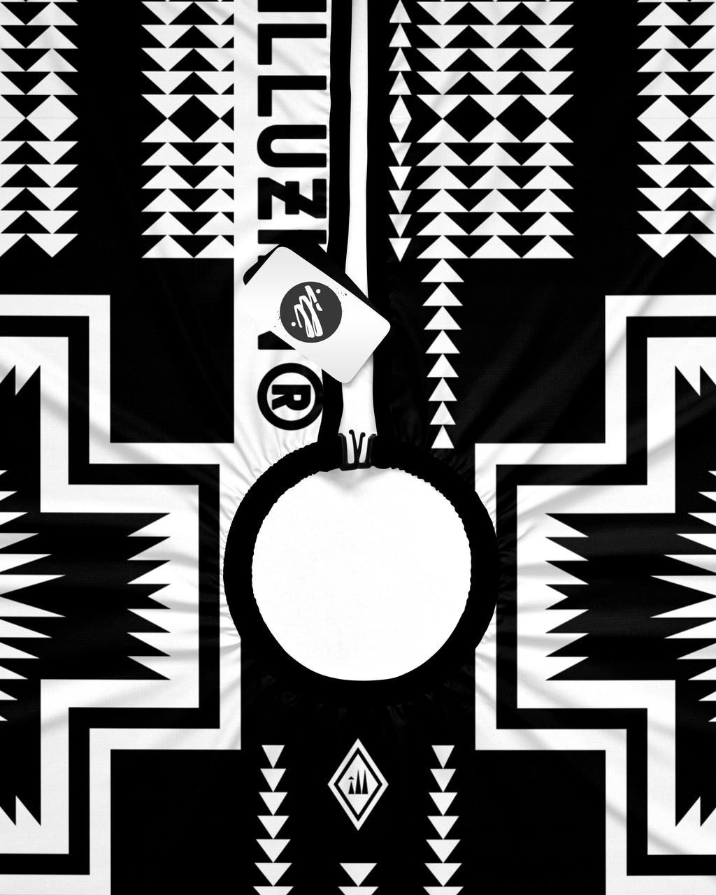 black and white native american pattern