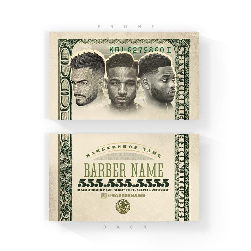 Bank Note Barber Business Cards (2x3.5 inches) - Illuzien
