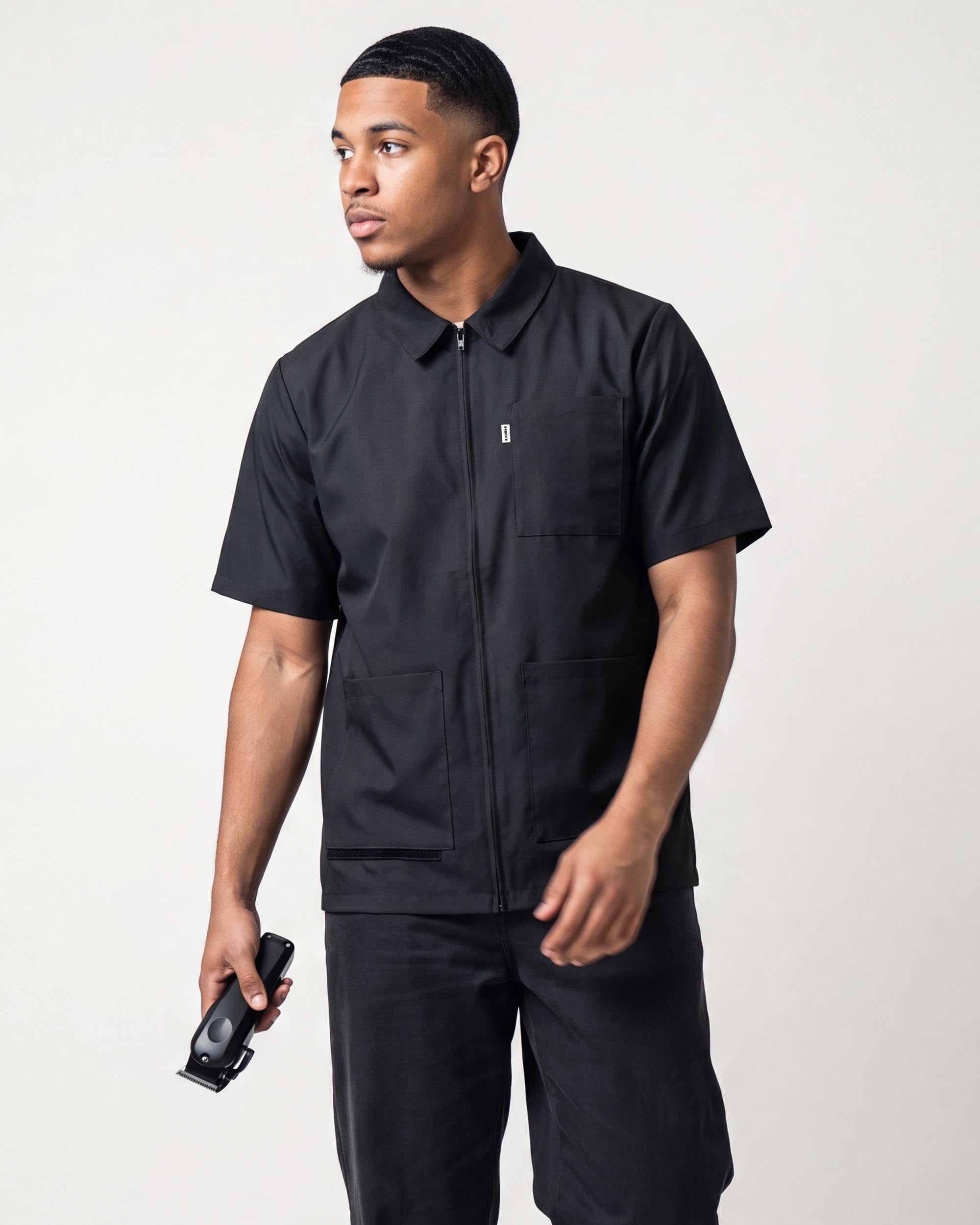 Black Traditional Barber Jacket