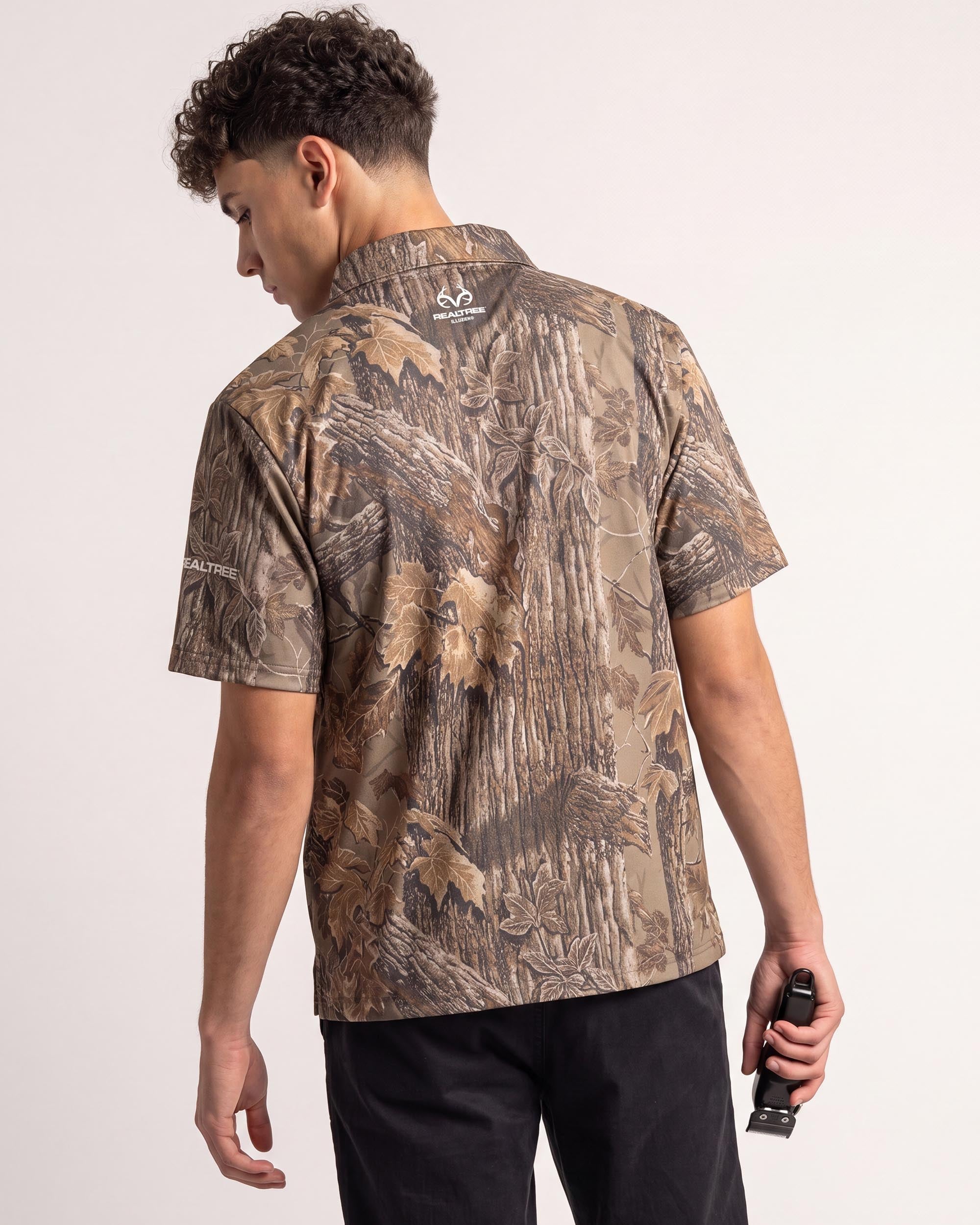 Realtree Xtra Grey Camo Traditional Barber Jacket - back view
