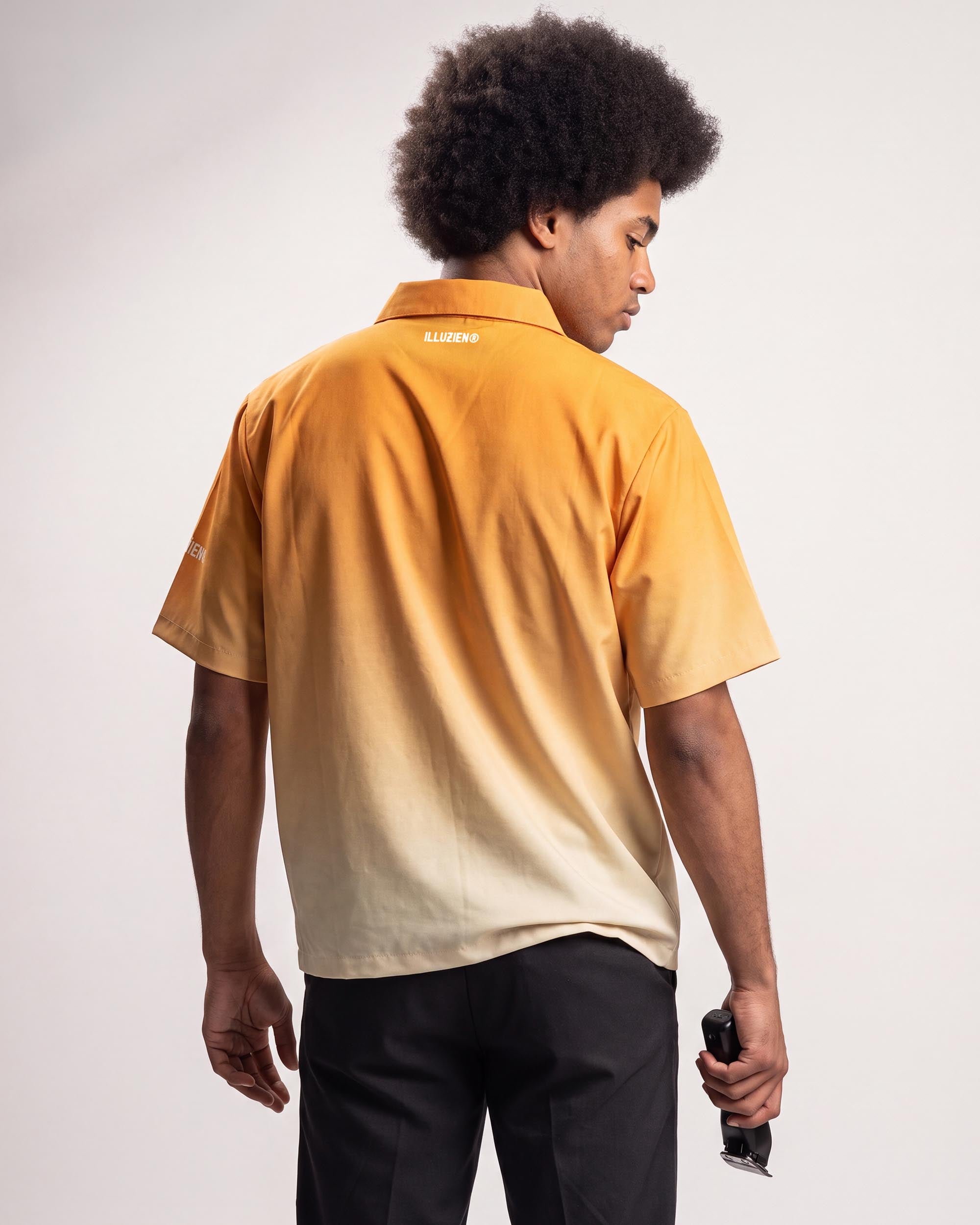 Creamsicle Gradient Traditional Barber Jacket - back view