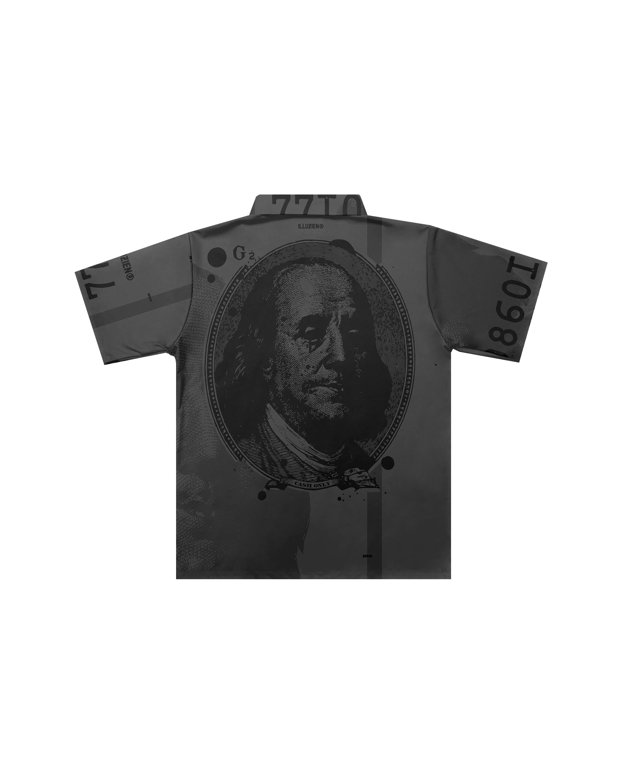 $100 Bill (BLACKOUT) Traditional Barber Jacket-thumbmail-2