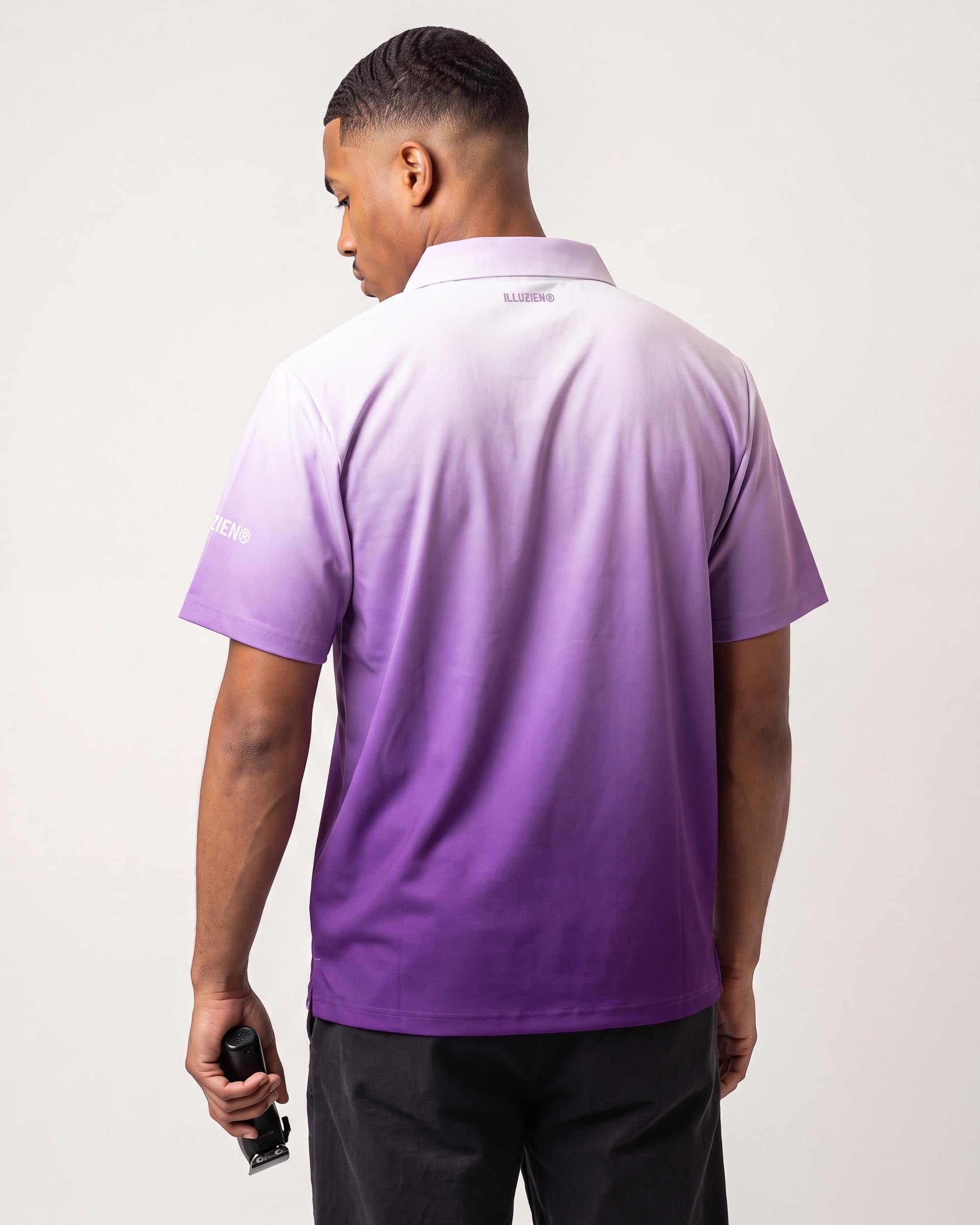 Ube Gradient Traditional Barber Jacket - back view