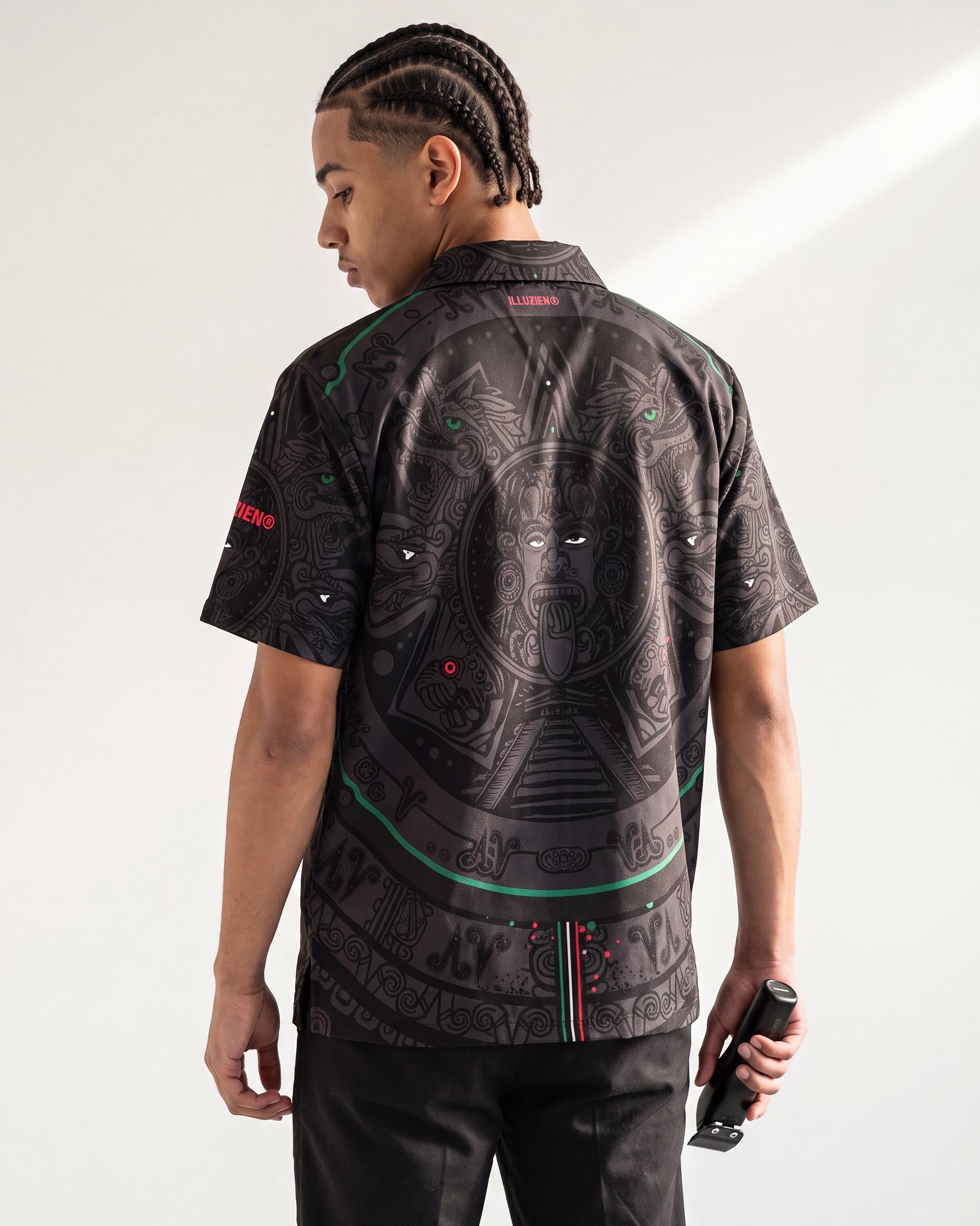 Aztec Oscuro Traditional Barber Jacket - back view