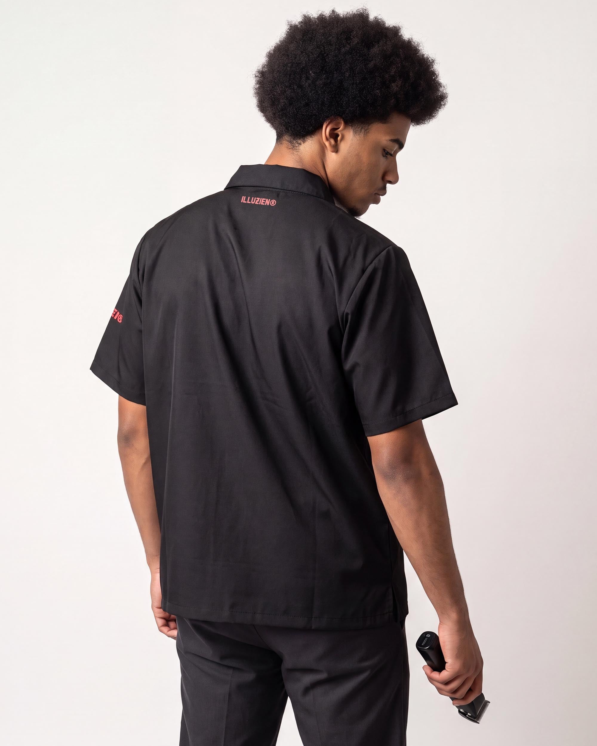 Never Stop Creating Traditional Barber Jacket - back view