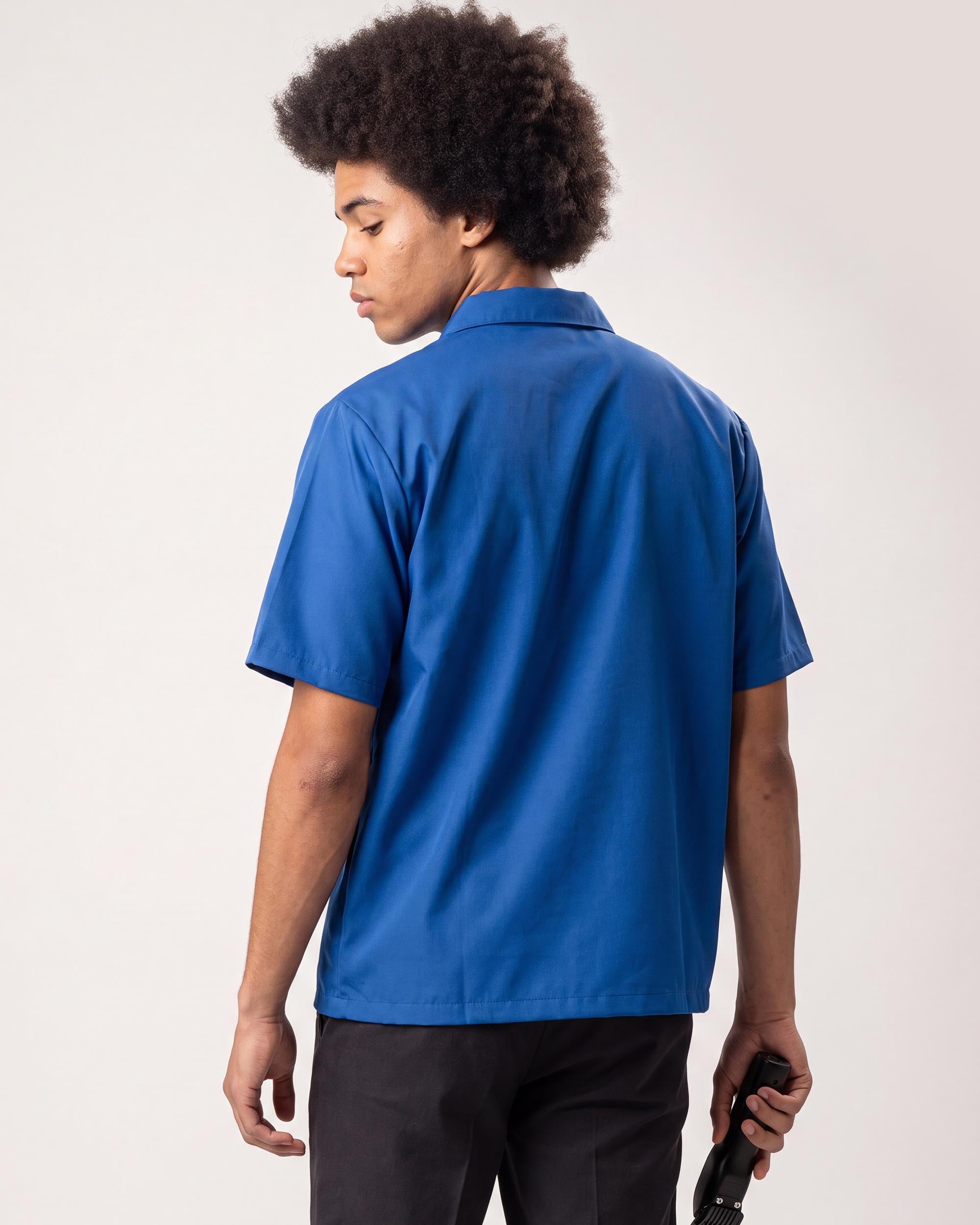 True Blue Traditional Barber Jacket - back view
