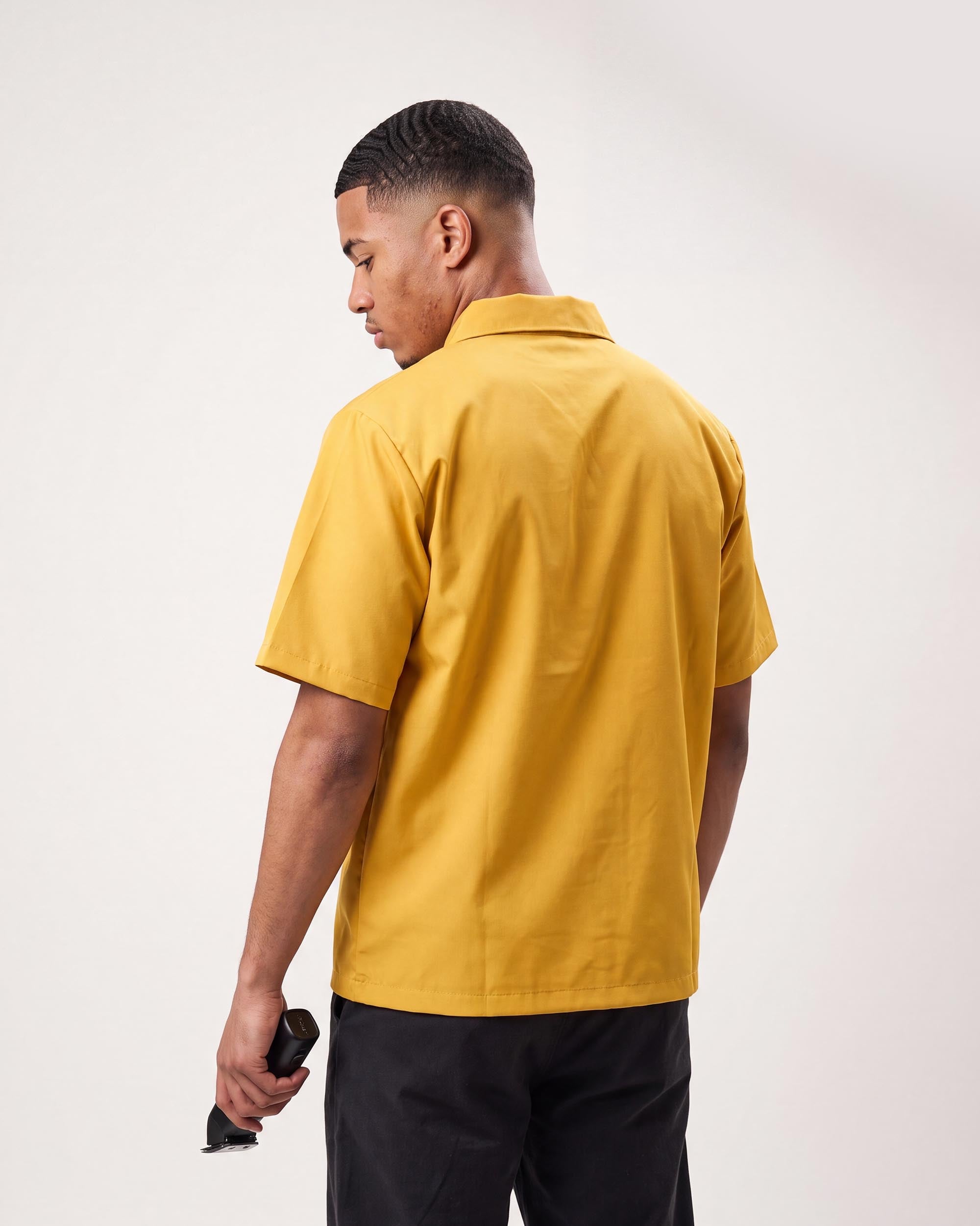 Mimosa Yellow Traditional Barber Jacket - back view