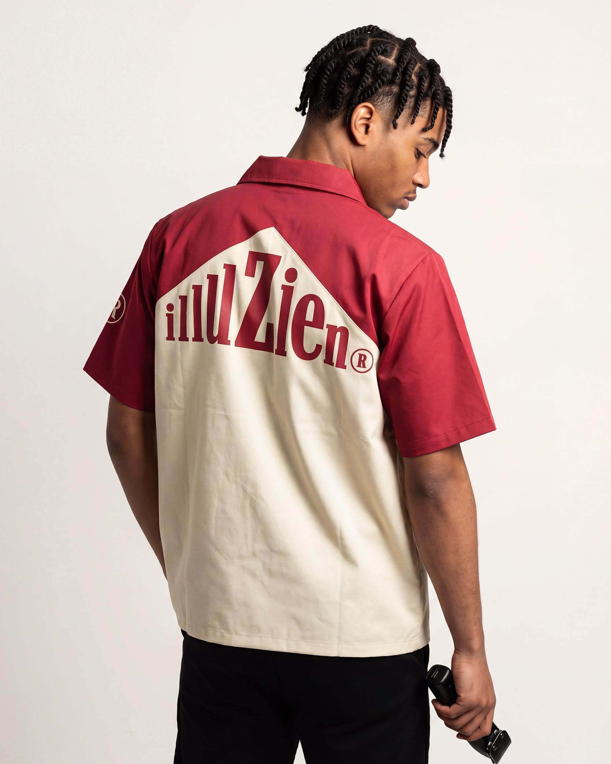 Clope Wine & Ivory Traditional Barber Jacket - back view