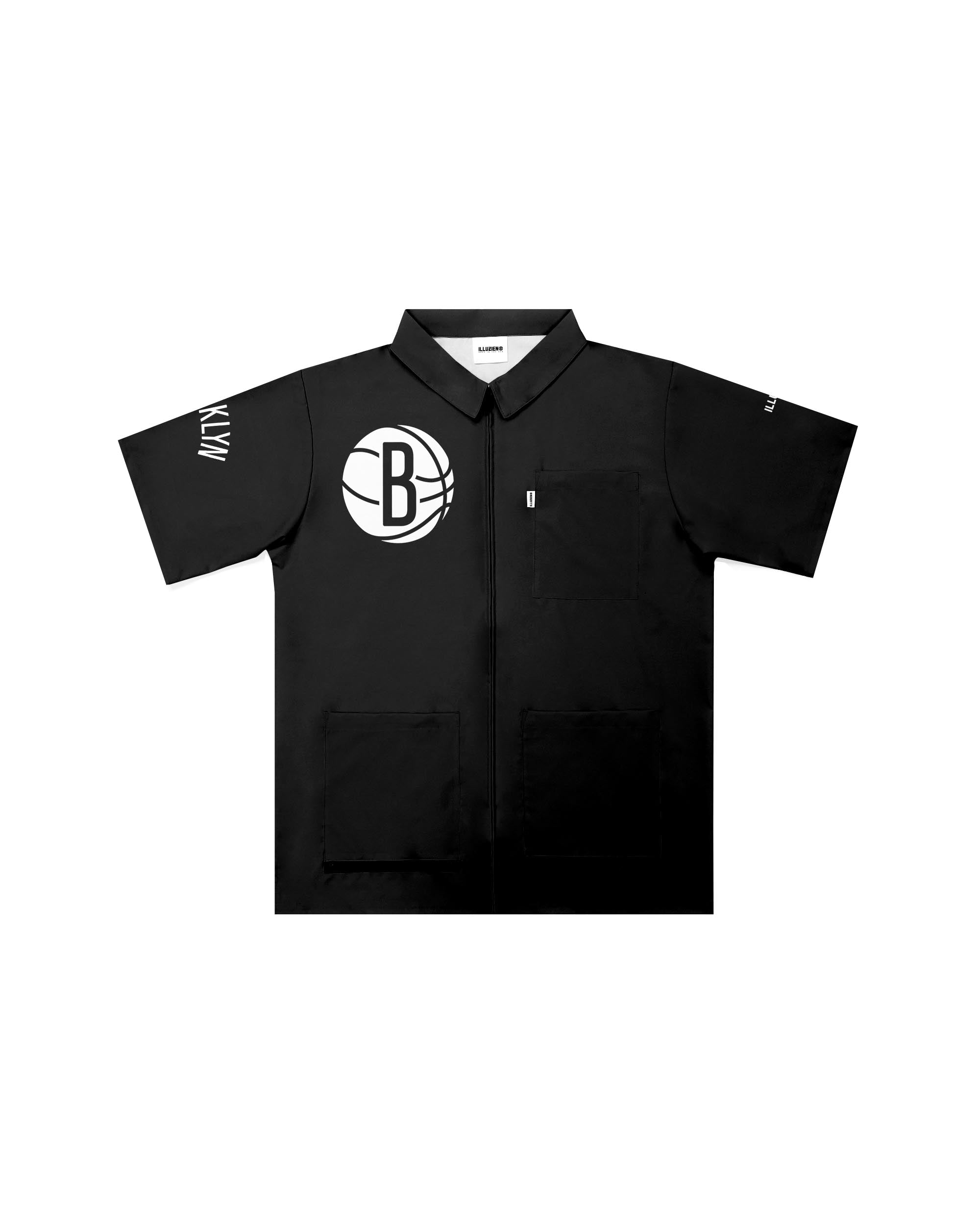 Brooklyn Nets "Big Logo" Traditional Barber Jacket-thumbmail-2