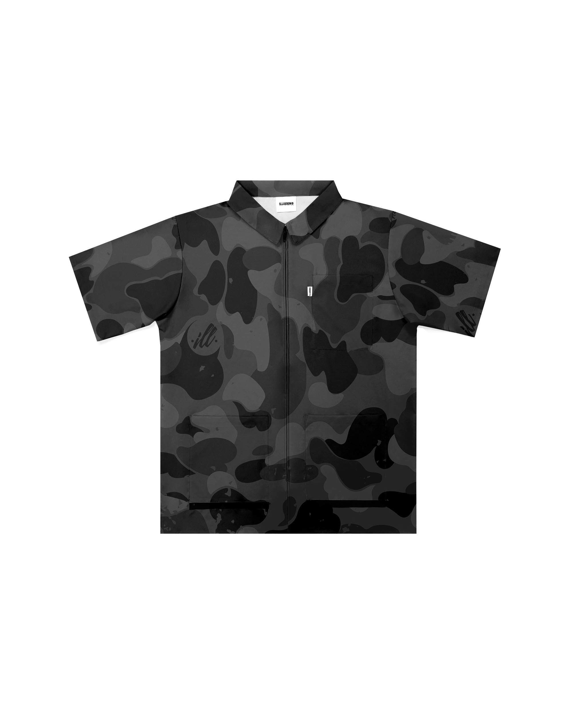 Black Camo Traditional Barber Jacket