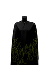 Black/Volt Outline Flames PRO Cape