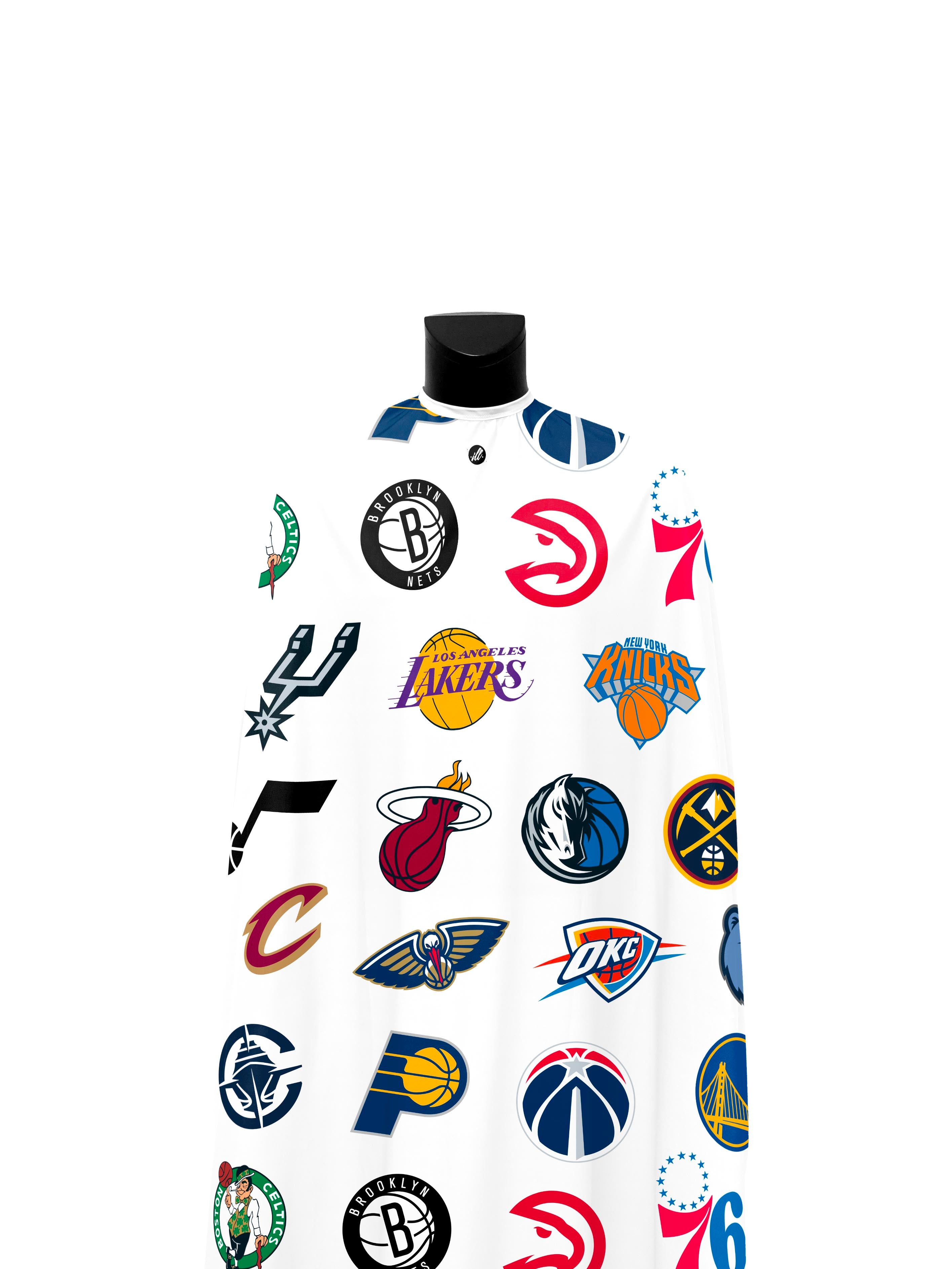 White NBA Primary Multi-Logo PRO Cape