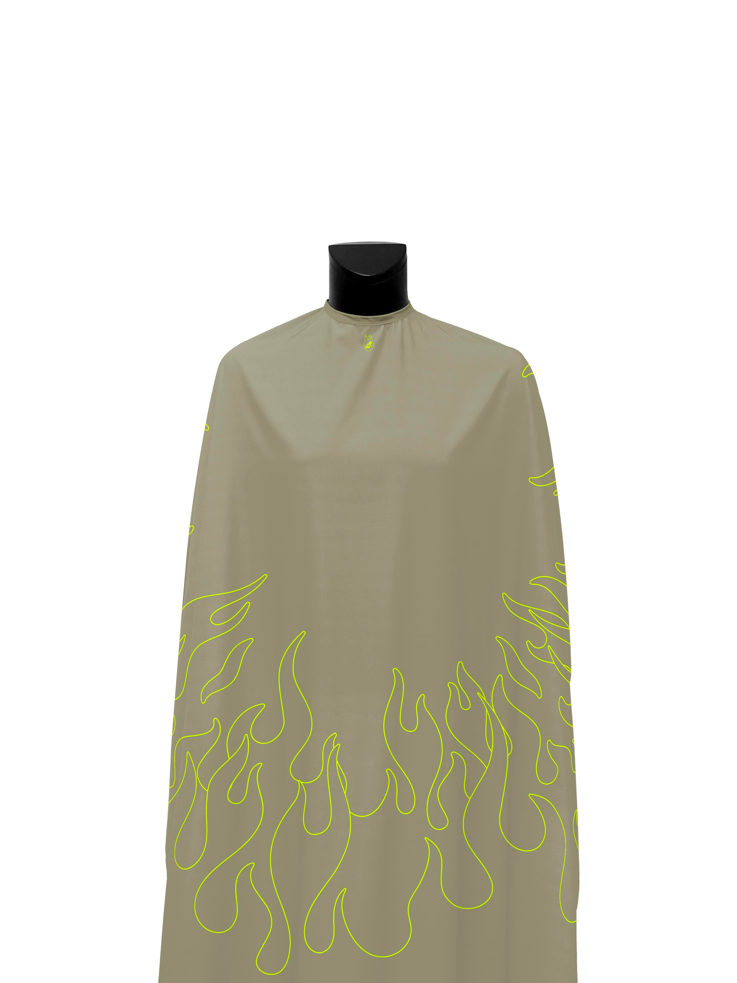 Light Olive/Volt Outline Flames PRO Cape