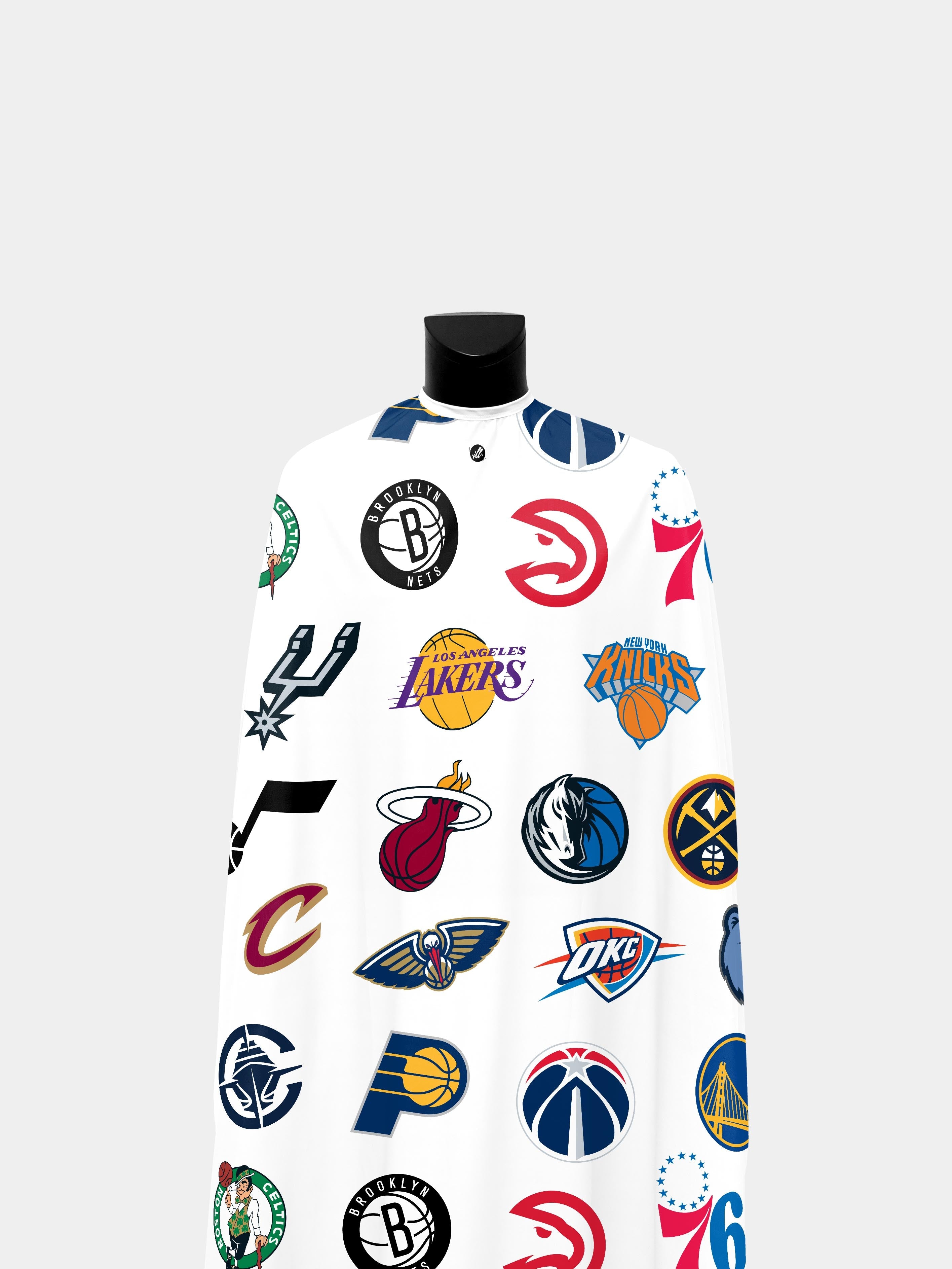 White NBA Primary Multi-Logo PRO Cape