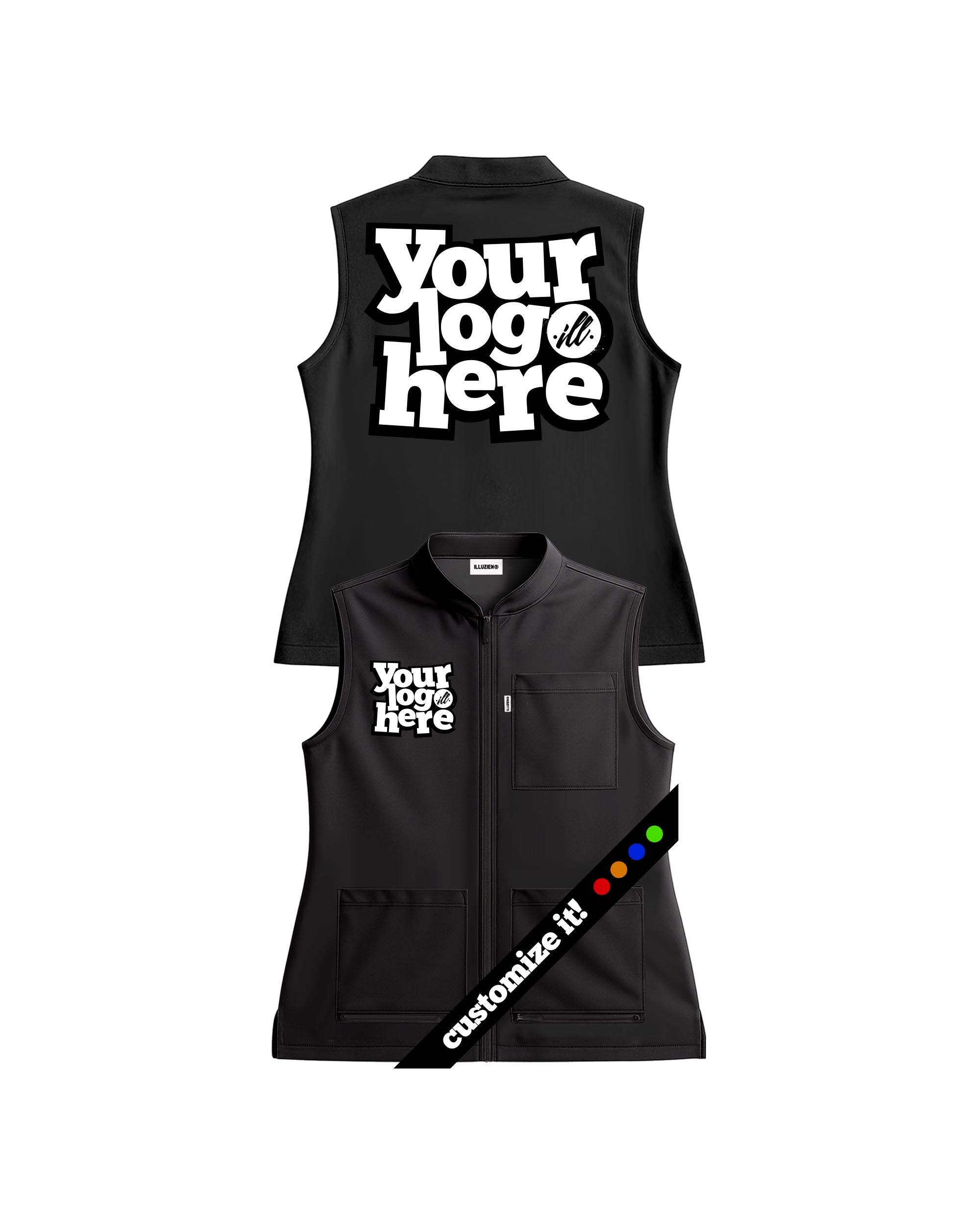 CUSTOM Women's Solid Color Sleeveless Barber Jacket