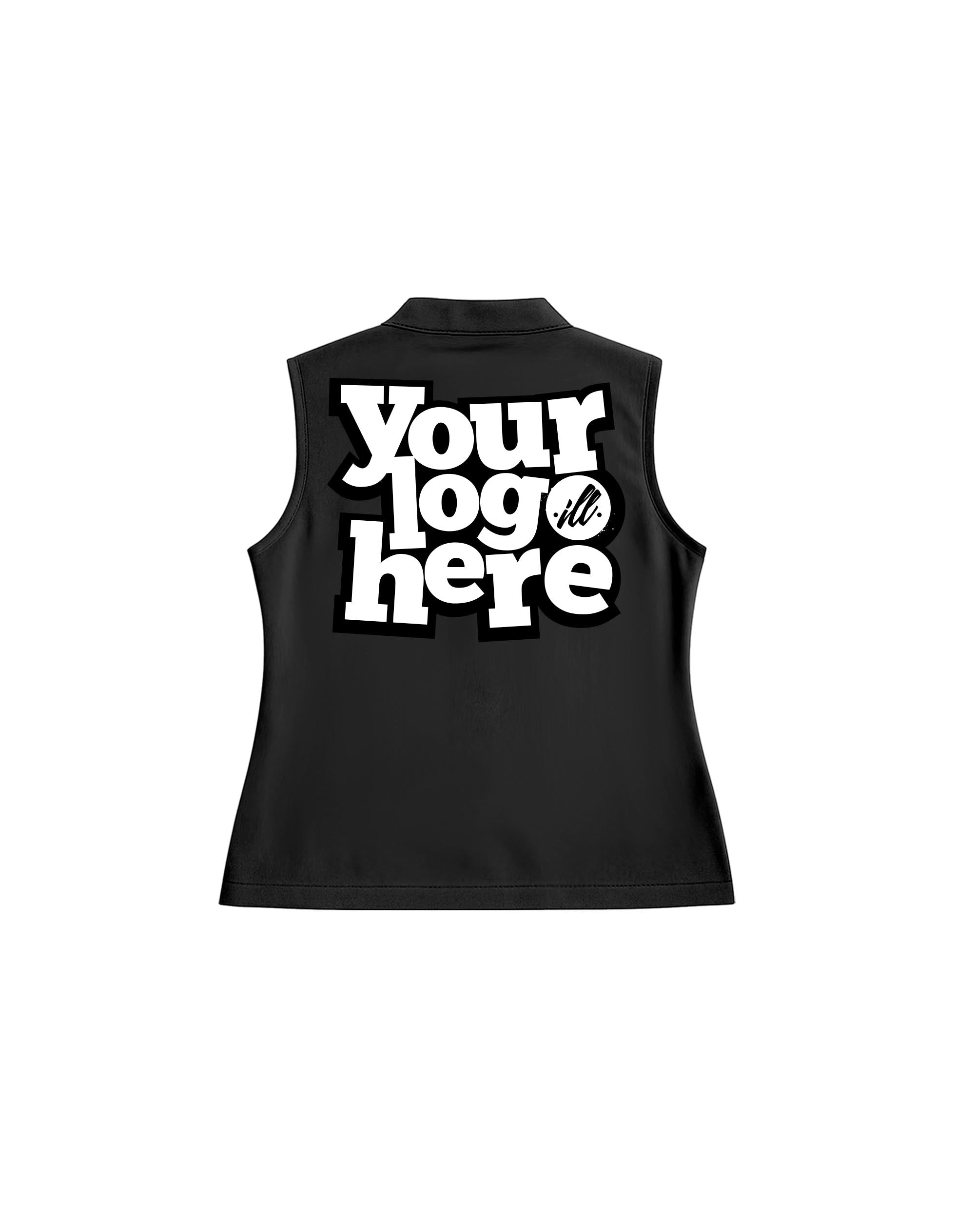 CUSTOM Women's Solid Color Sleeveless Barber Jacket-thumbmail-3