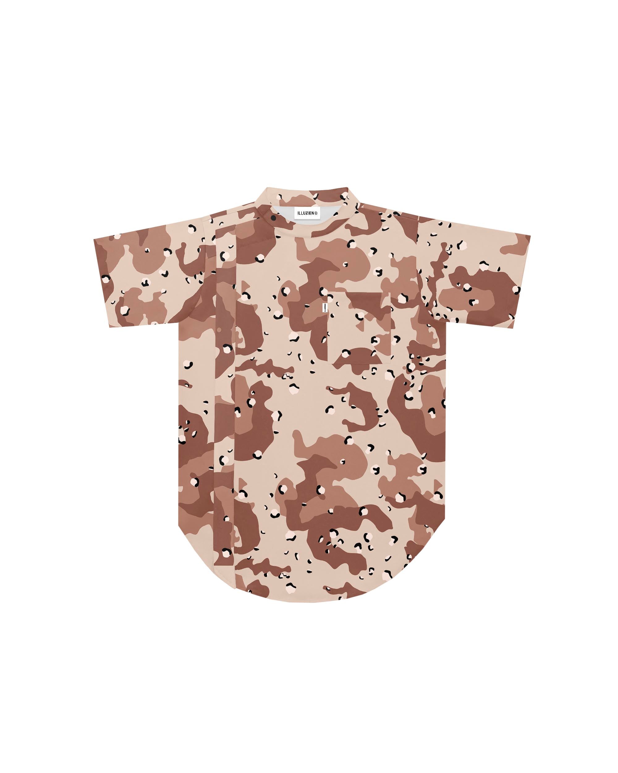 Desert Storm Camo Scoop Bottom Barber Smock