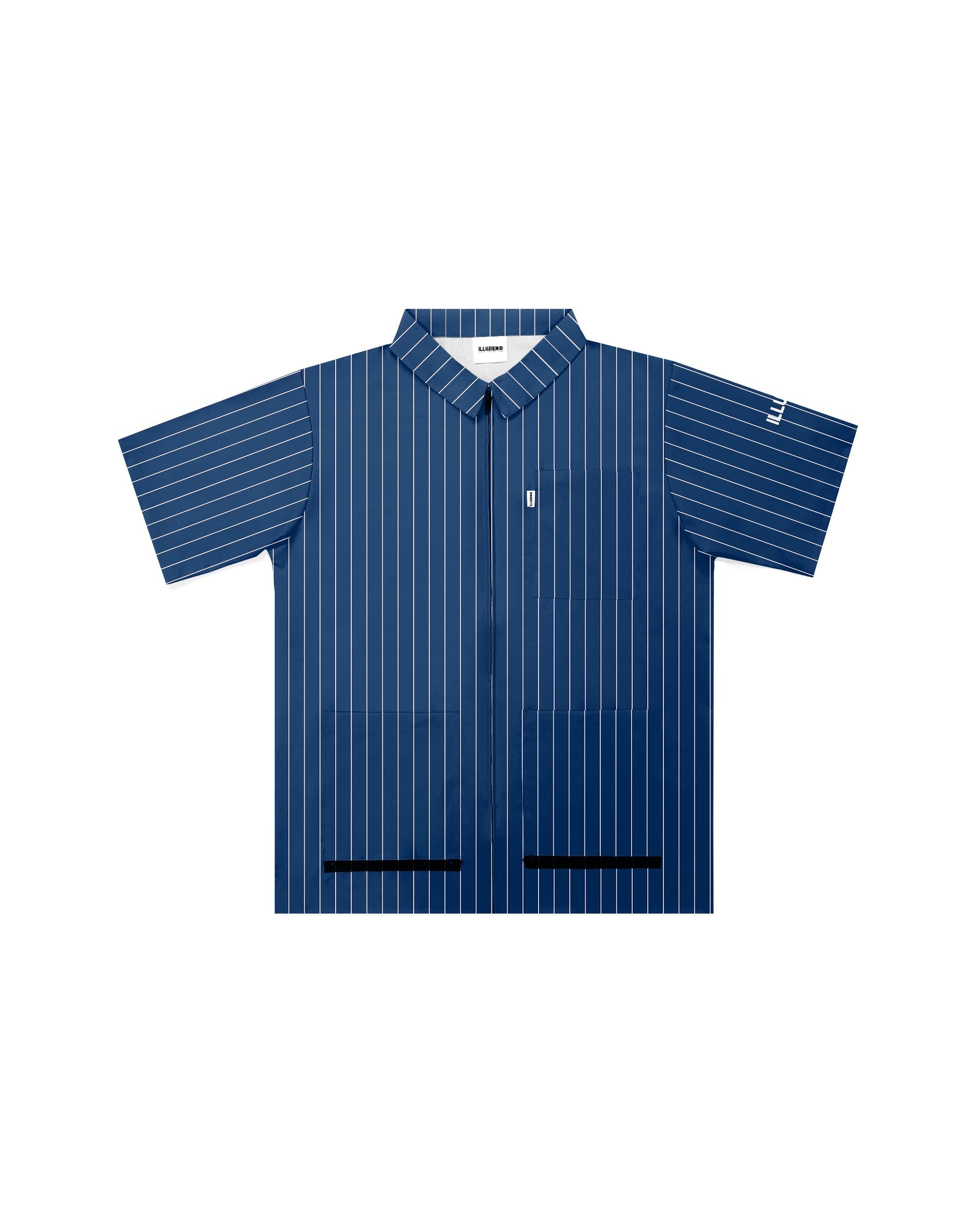 Navy Pinstripe Traditional Barber Jacket