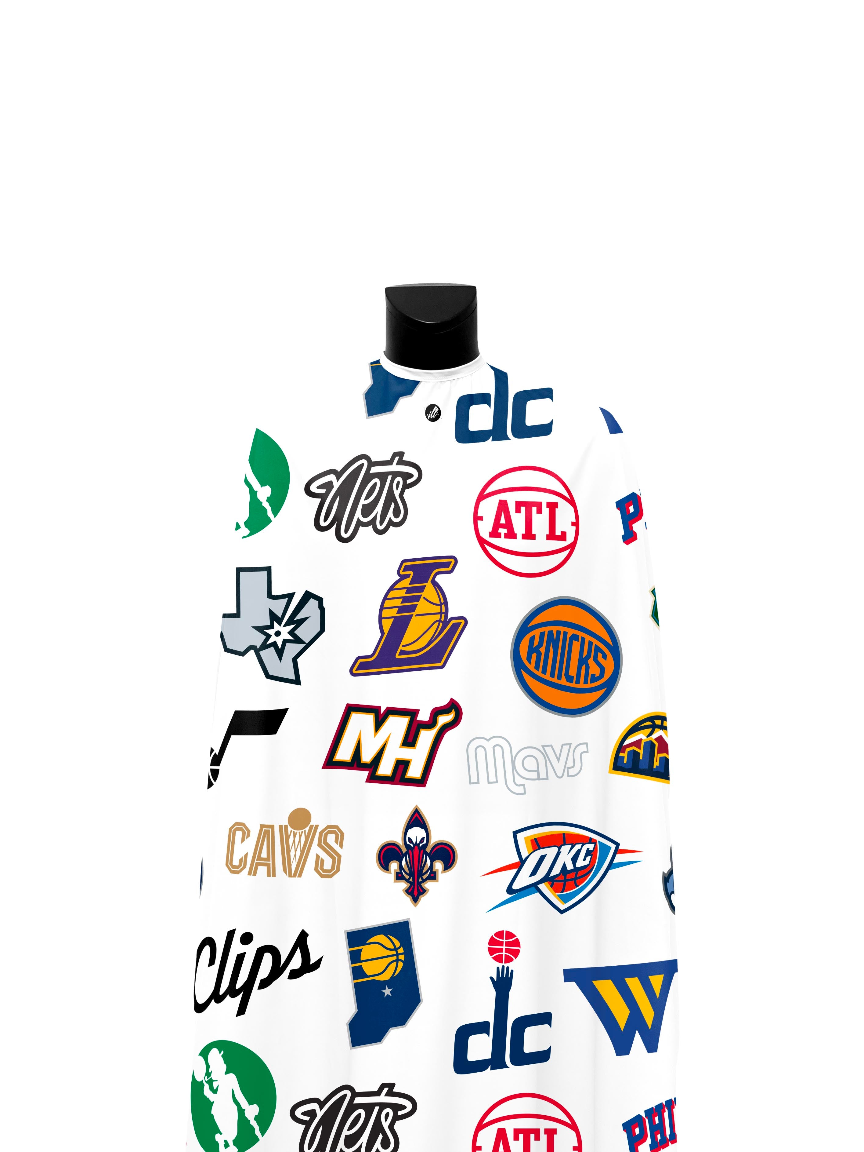 White NBA Secondary Multi-Logo PRO Cape