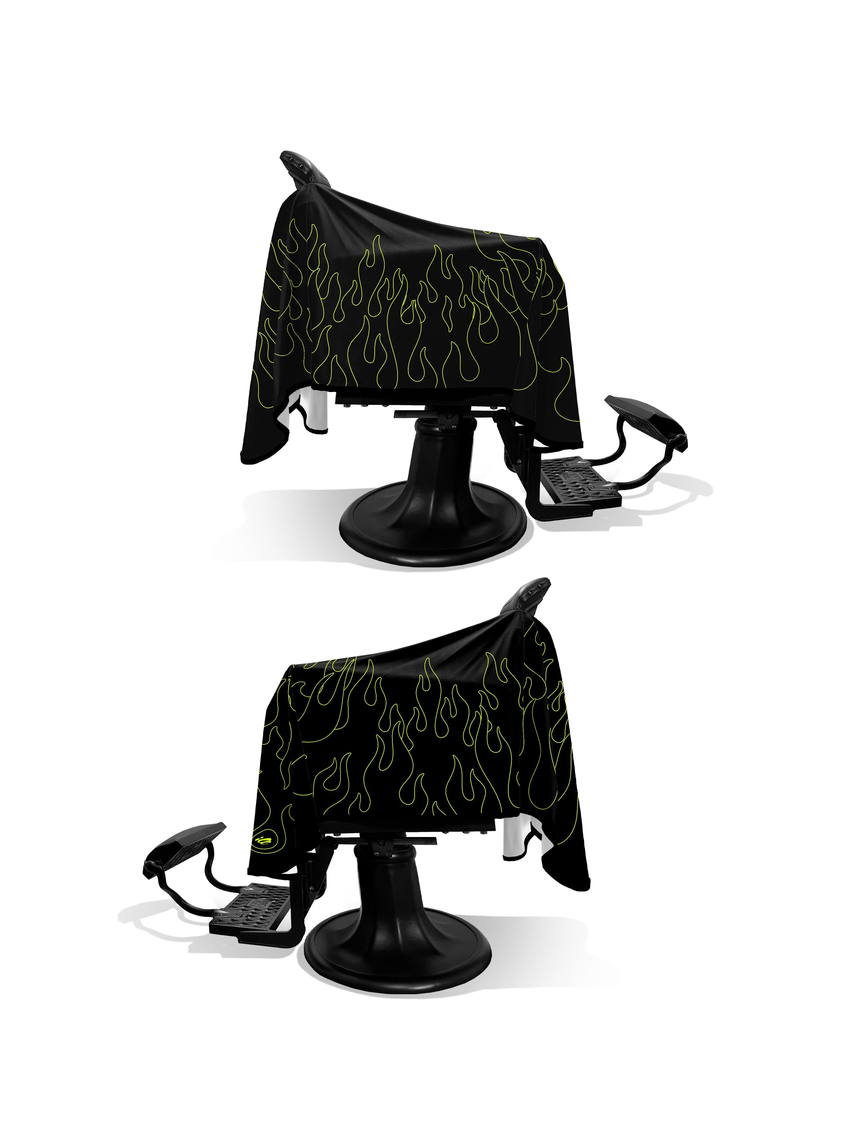 Black/Volt Outline Flames PRO Cape-thumbmail-3