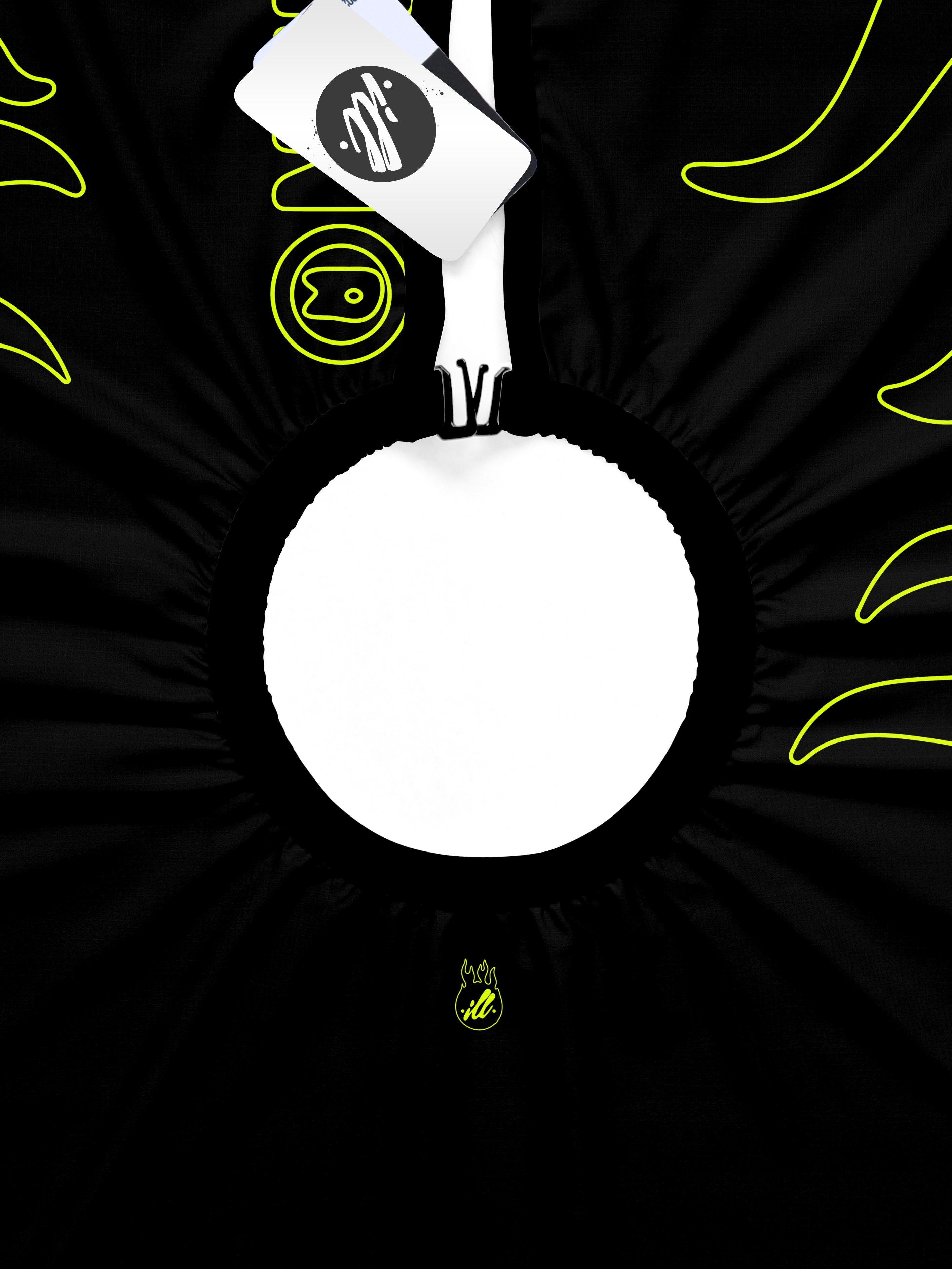 Black/Volt Outline Flames PRO Cape-thumbmail-4