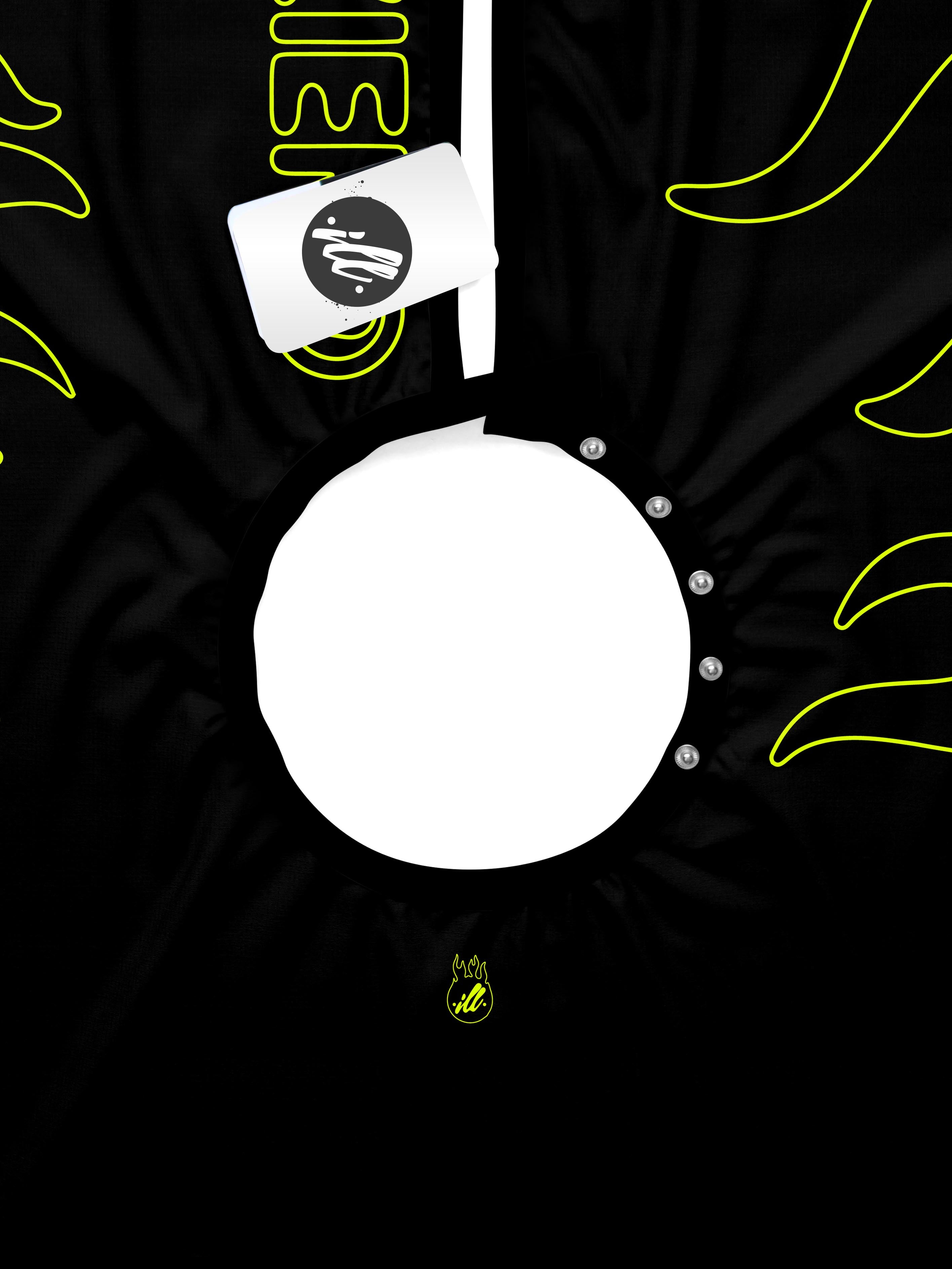Black/Volt Outline Flames PRO Cape-thumbmail-5