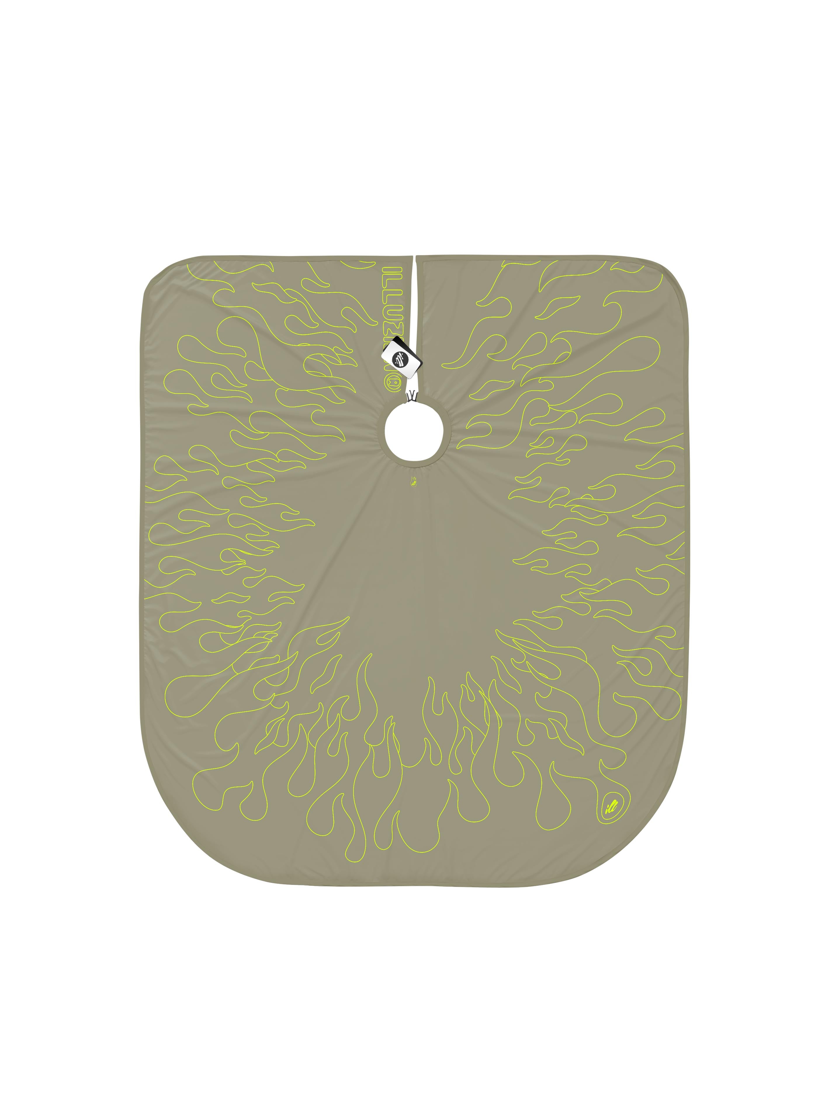 Light Olive/Volt Outline Flames PRO Cape