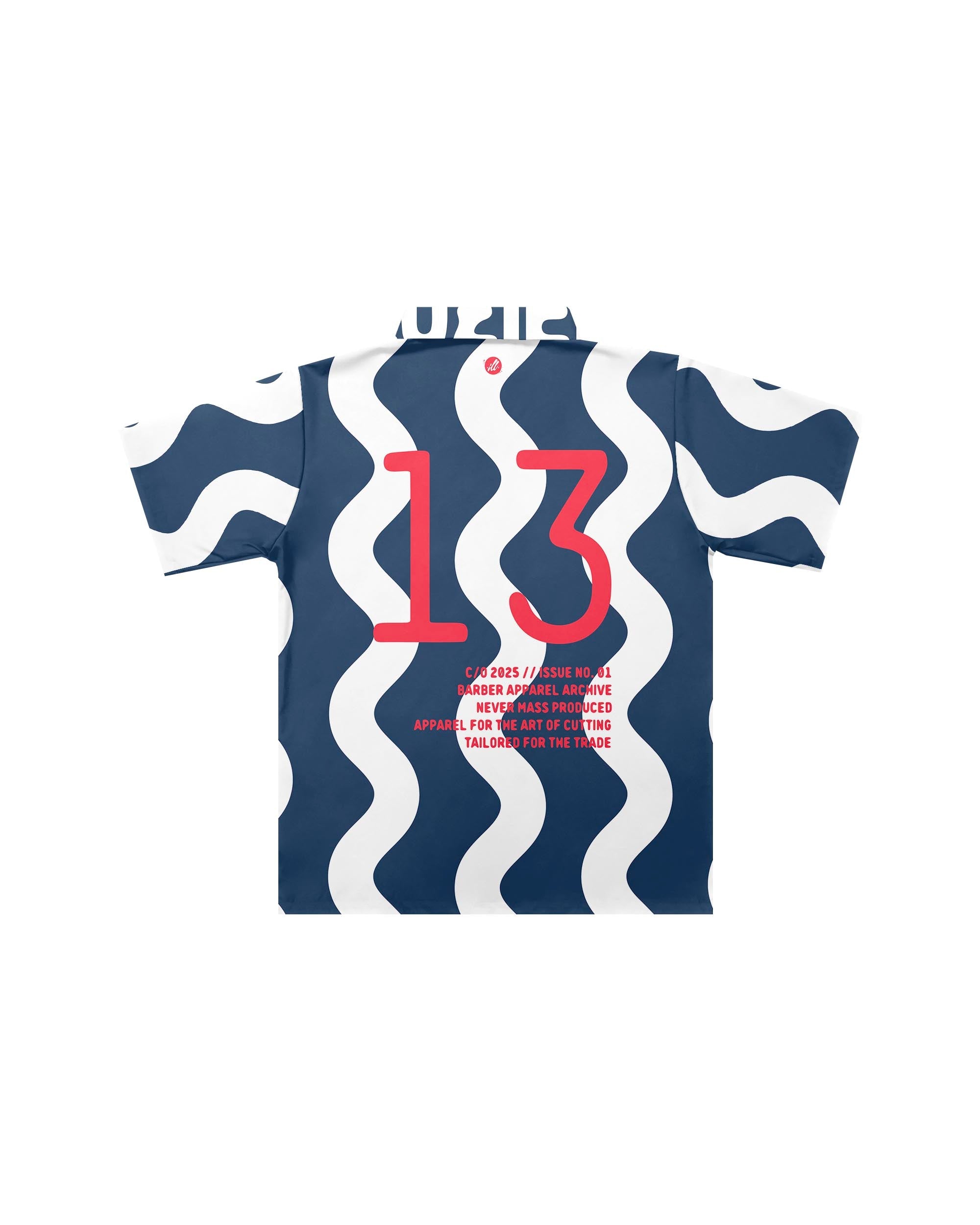 Blue/White SQG Traditional Barber Jacket