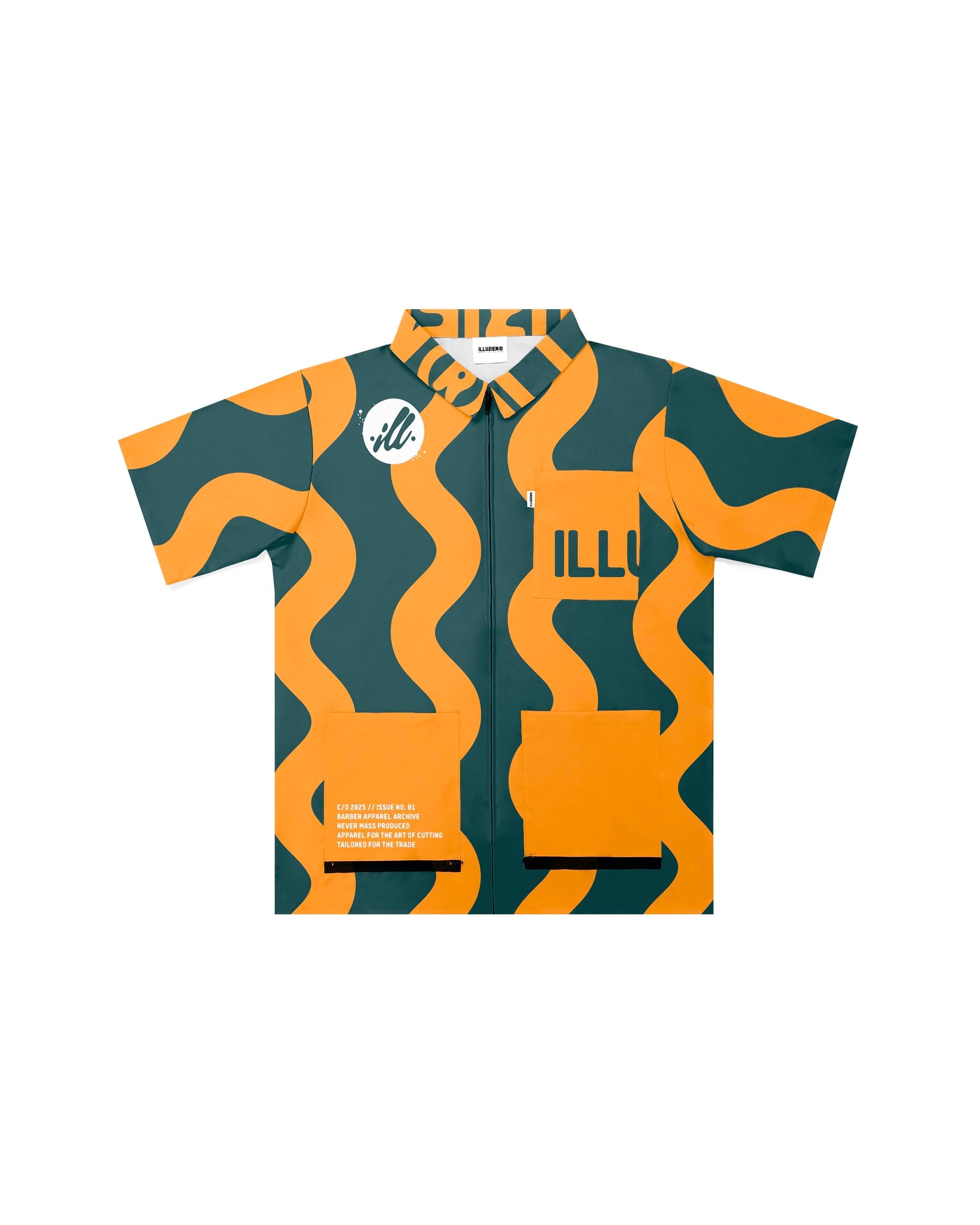 Green/Yellow SQG Traditional Barber Jacket