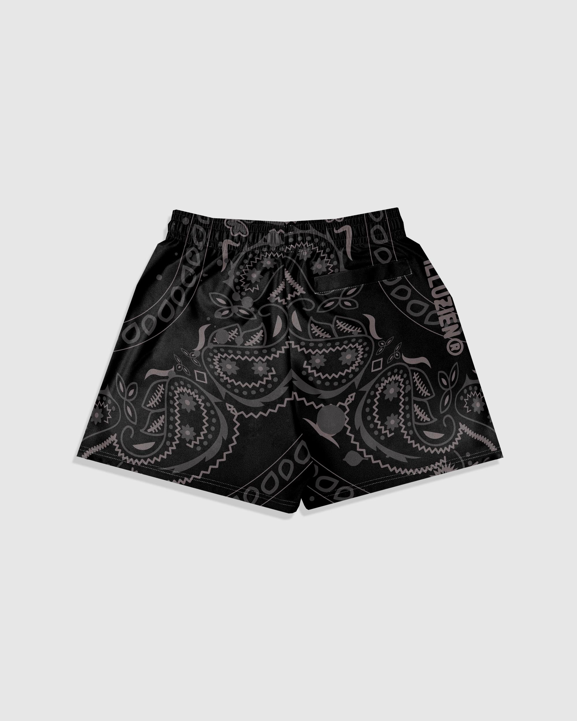 Matte Black Bandana v2 6 in. Shorts - Illuzien