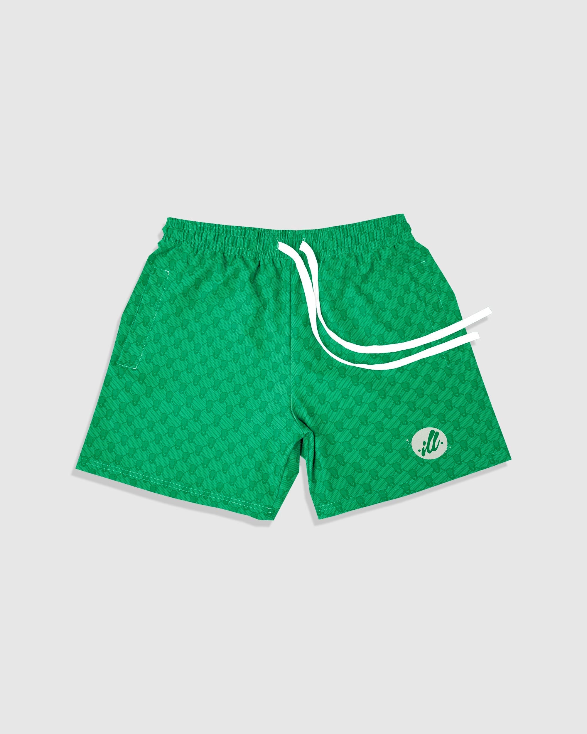 Green Ski Mask 6 in. Shorts - Illuzien