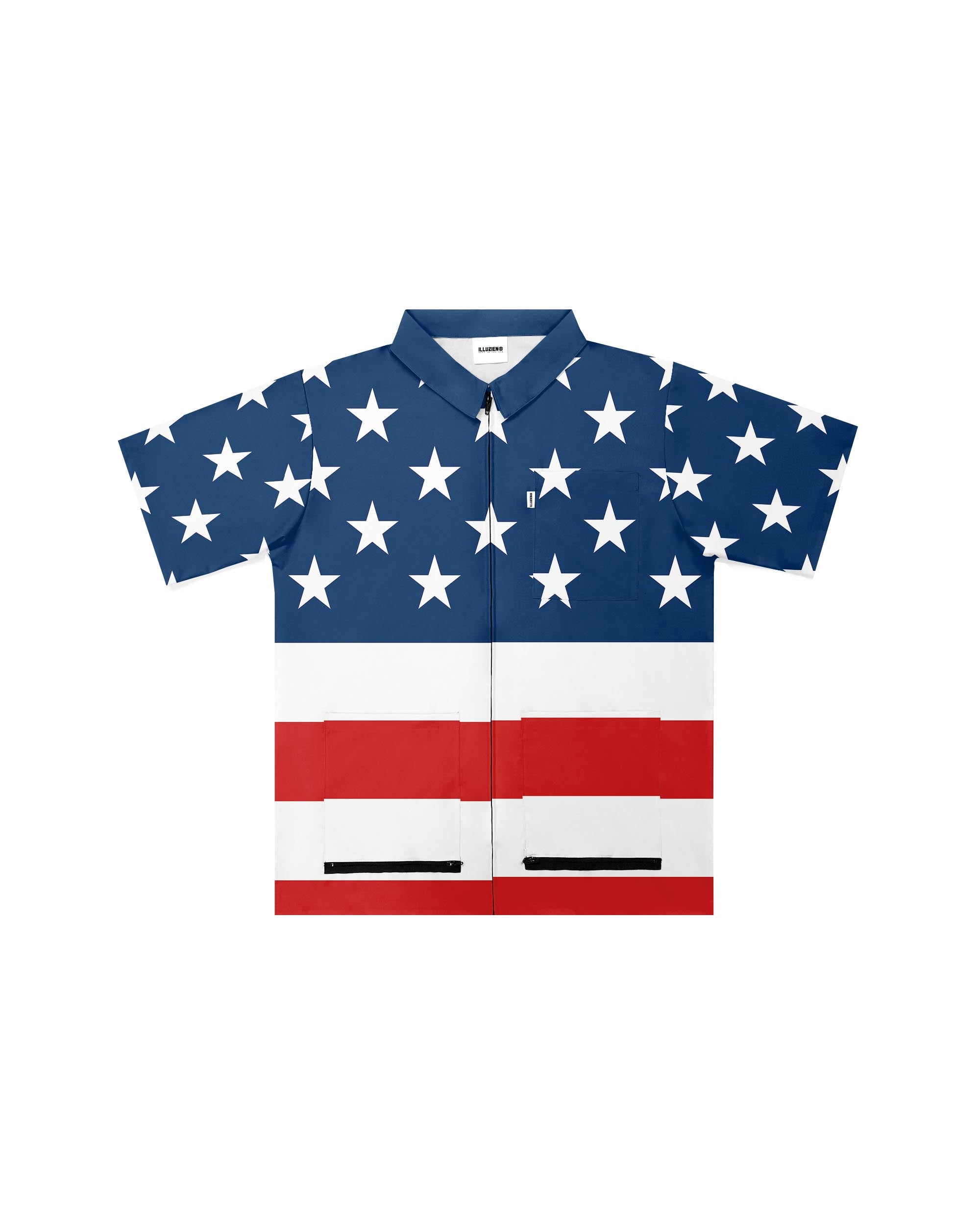 American Flag Traditional Barber Jacket - Illuzien