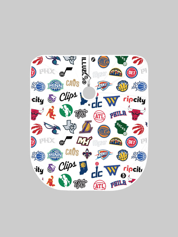 White NBA Secondary Multi-Logo PRO Cape