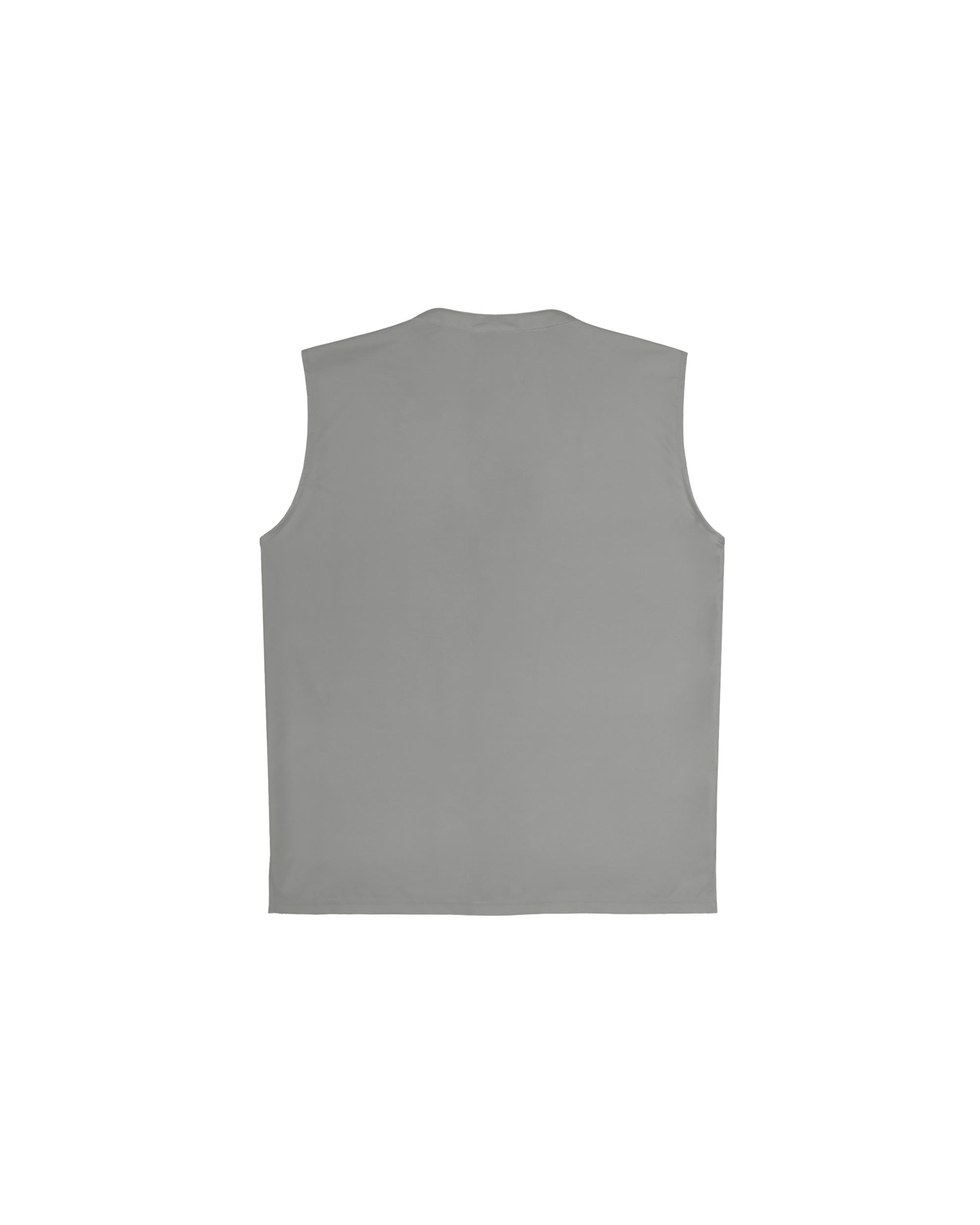 Battleship Grey Sleeveless Barber Jacket-thumbmail-2