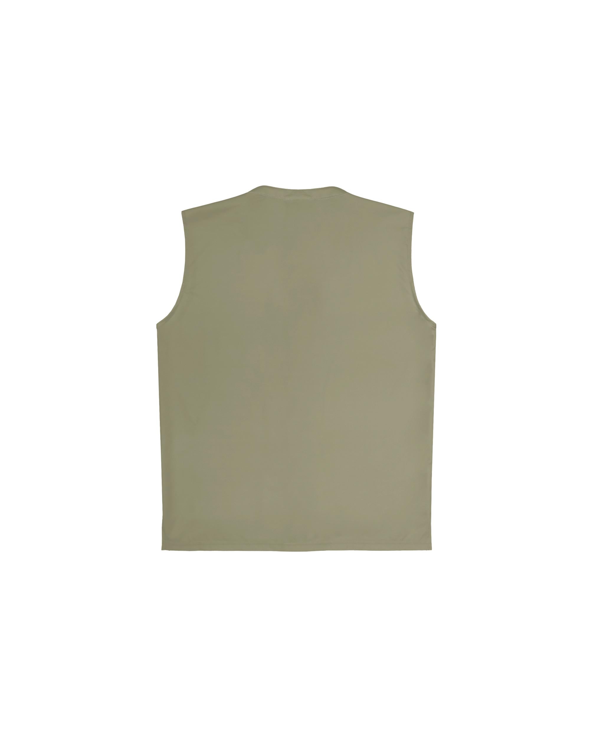 Light Olive Sleeveless Barber Jacket-thumbmail-2
