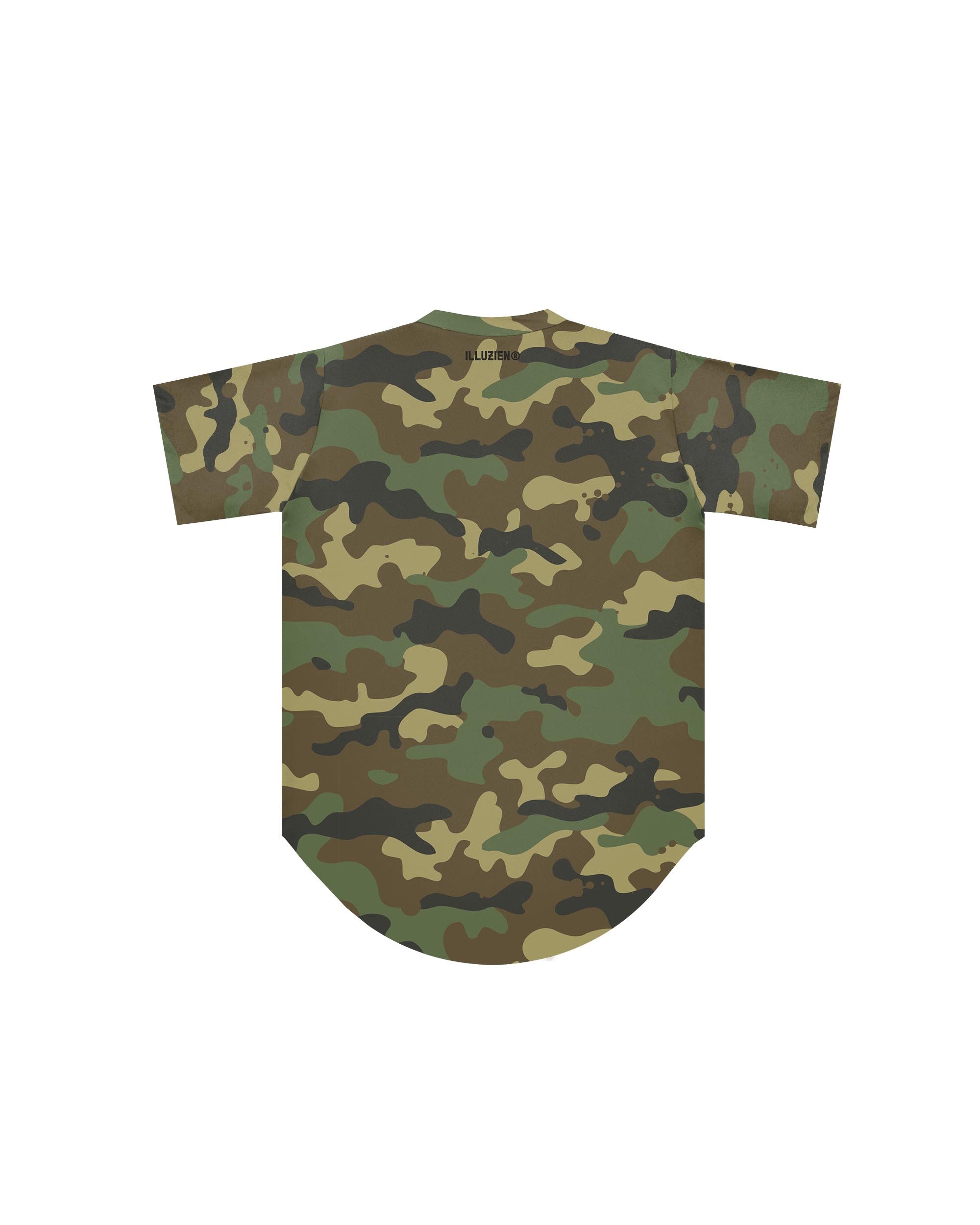 Woodland Camo Scoop Bottom Barber Smock-thumbmail-2