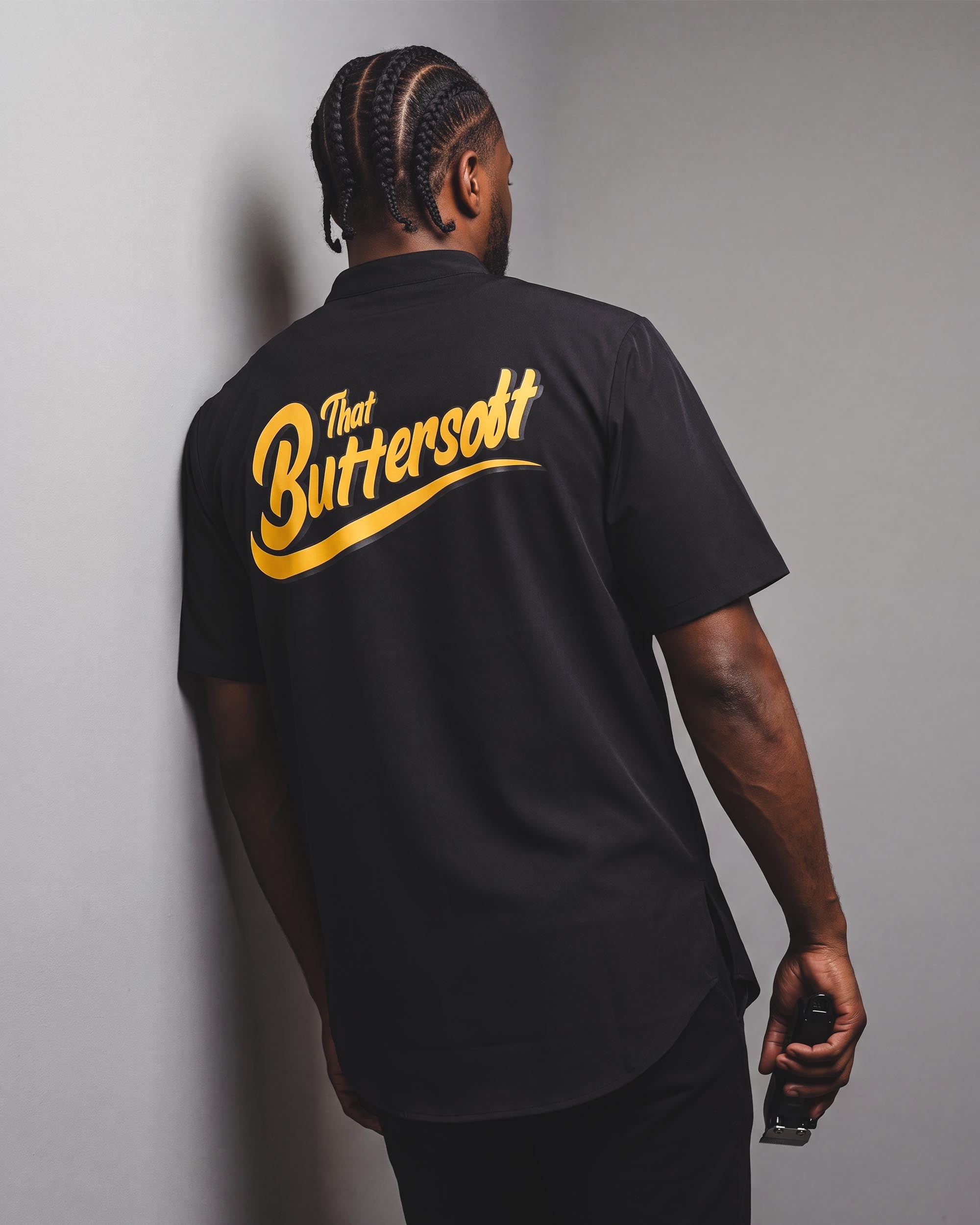 That Buttersoft Scoop Bottom Barber Smock - back