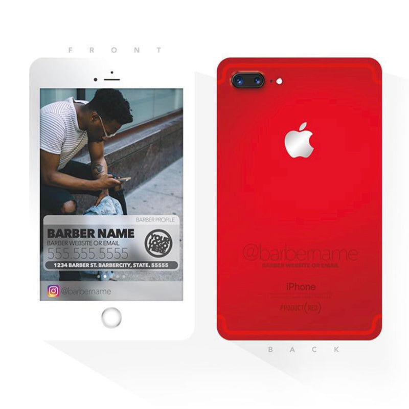 iPhone Red 8+ Barber Promo Flyers (3x5 inches)