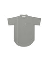 Battleship Grey Scoop Bottom Barber Smock - Illuzien