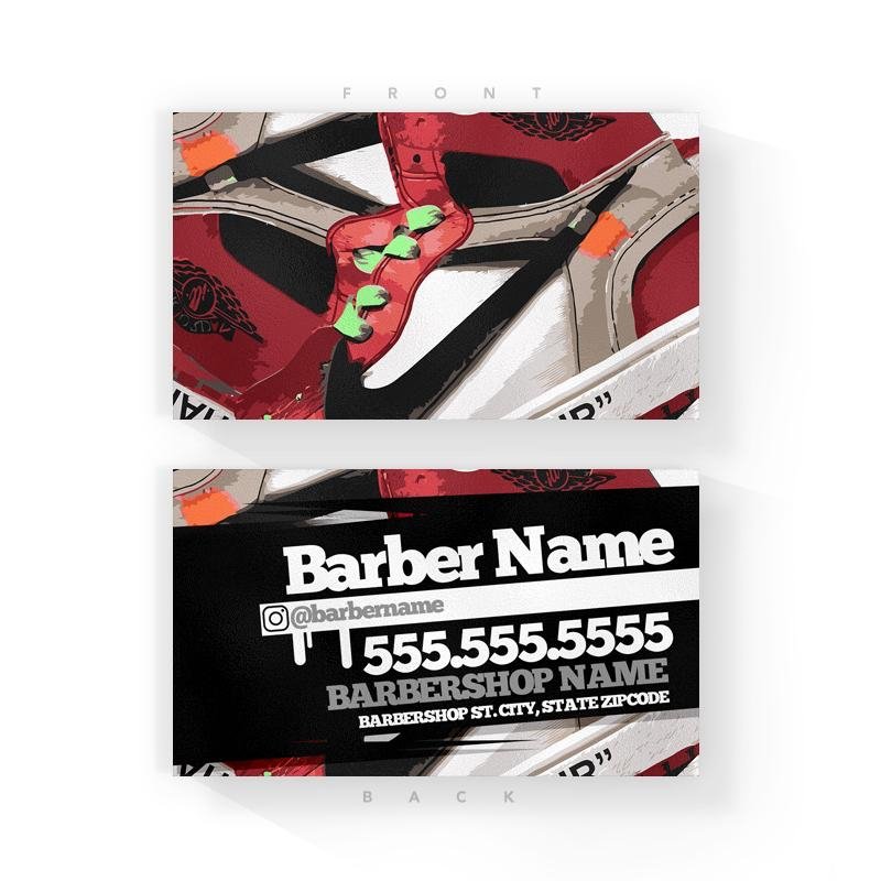 BRED 1 Barber Business Cards (2x3.5 inches) - Illuzien