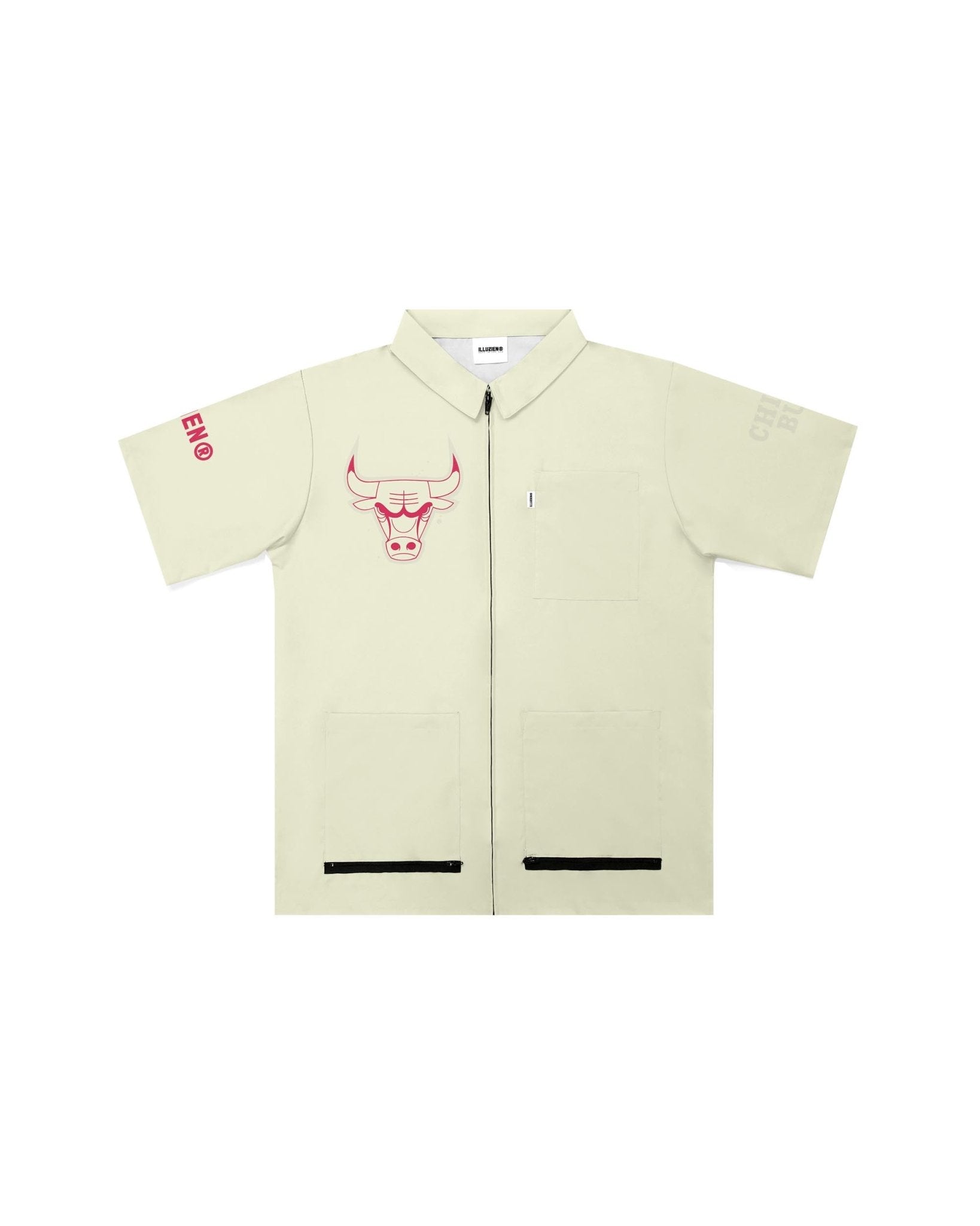 Chicago Bulls Tonal Cream Traditional Barber Jacket - Illuzien