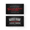 Classic Black/Red Barber Business Cards (2x3.5 inches) - Illuzien