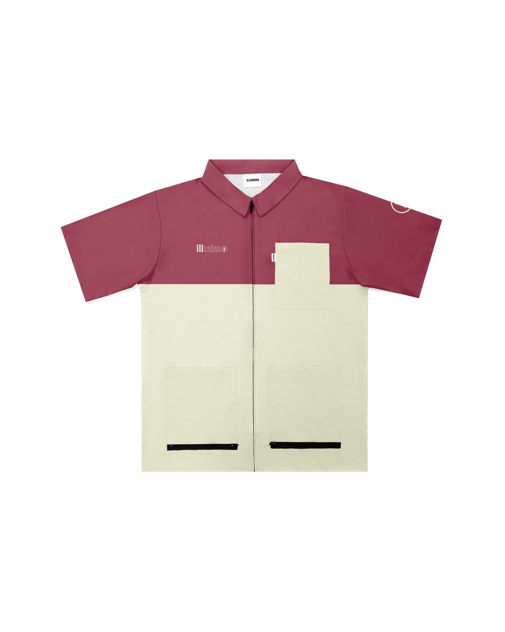 Clope Wine & Ivory Traditional Barber Smock - Illuzien