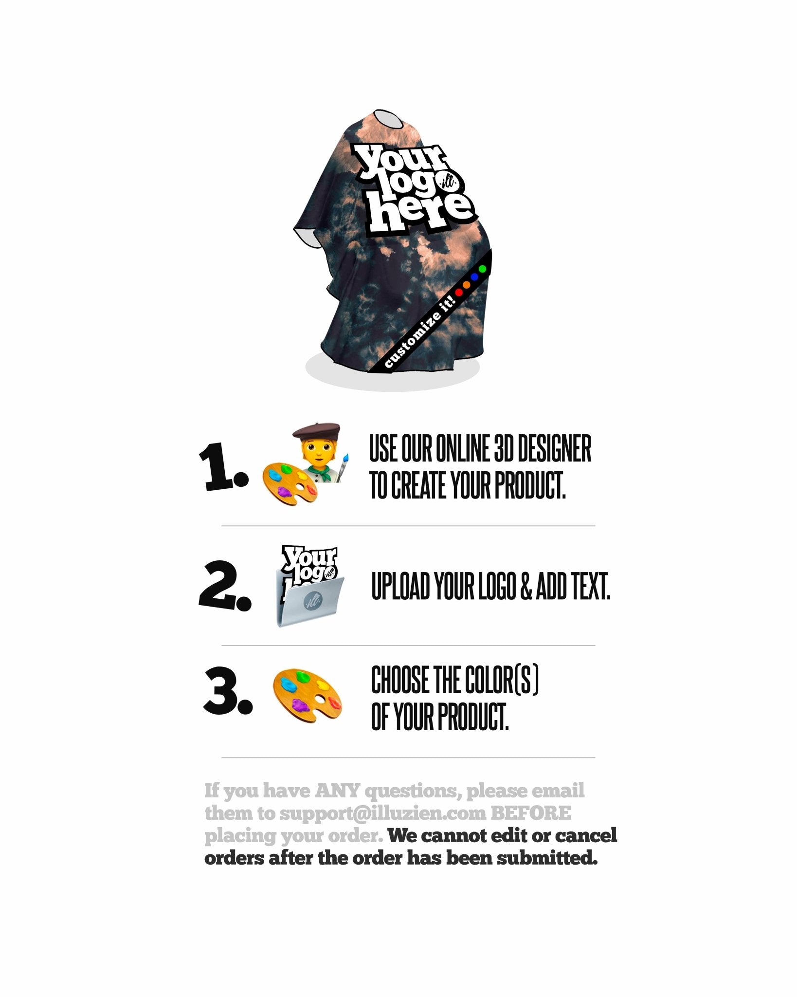 CUSTOM Bleach Dye PRO Cape - Illuzien