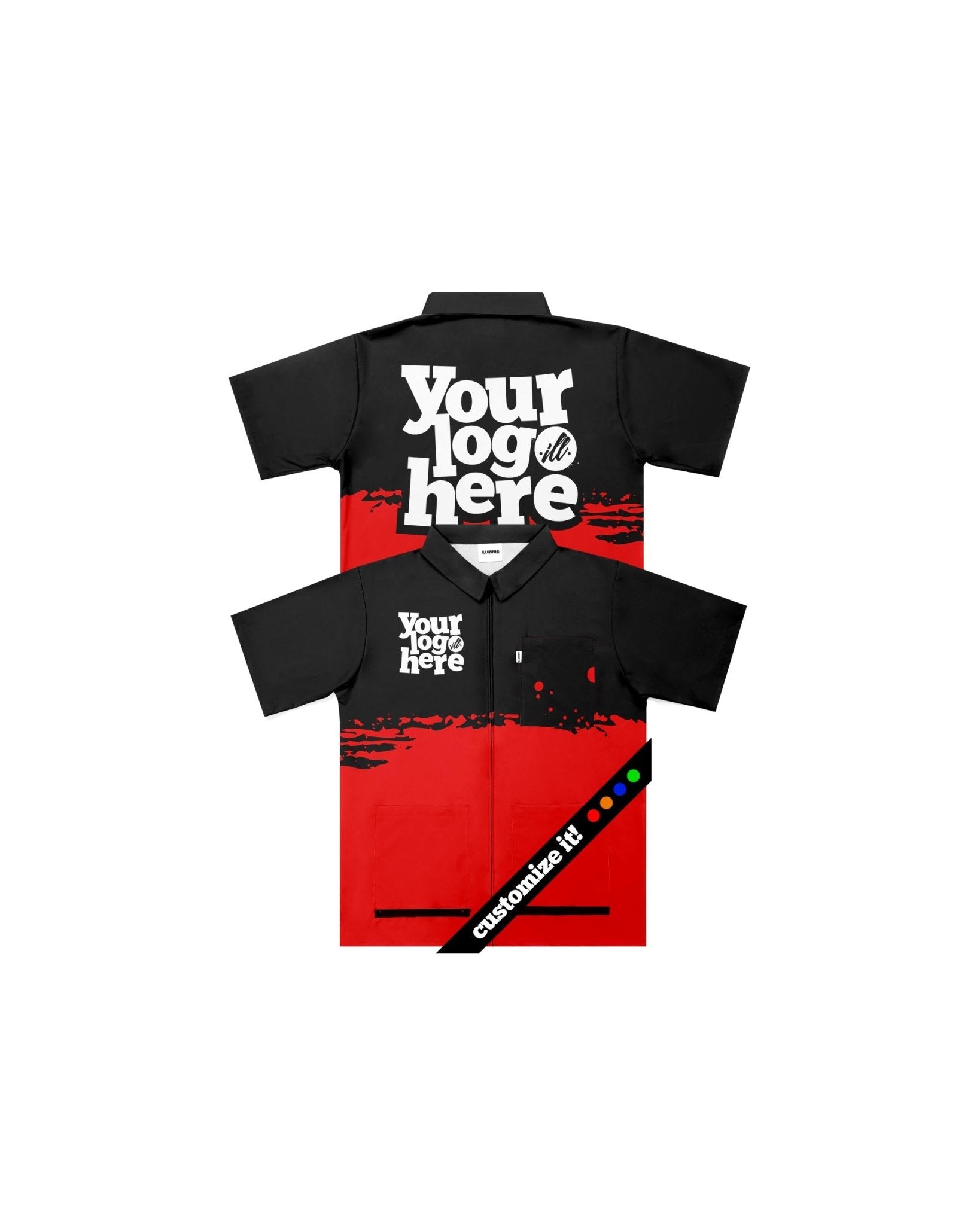 Customizable 2-Color Paint Splatter Traditional Barber Jacket - Illuzien