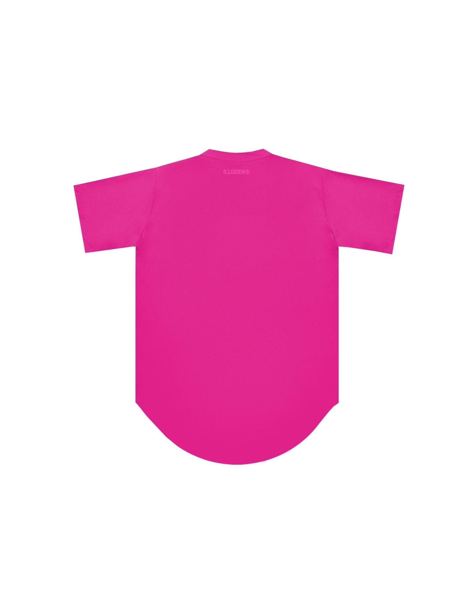 Electric Pink Scoop Bottom Barber Smock - Illuzien