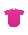 Electric Pink Scoop Bottom Barber Smock - Illuzien