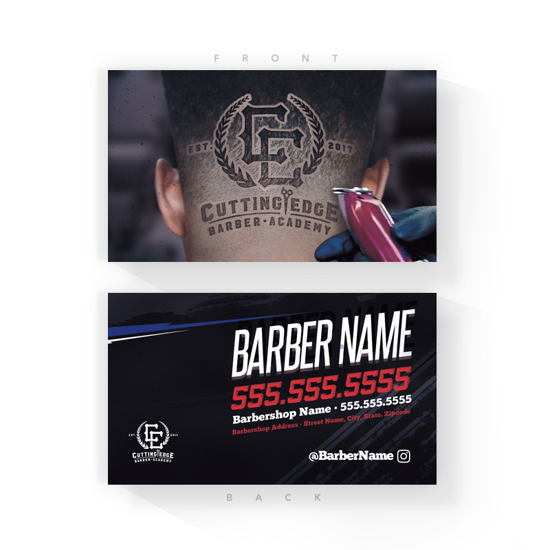 Logo Head Barber Business Cards (2x3.5 inches)