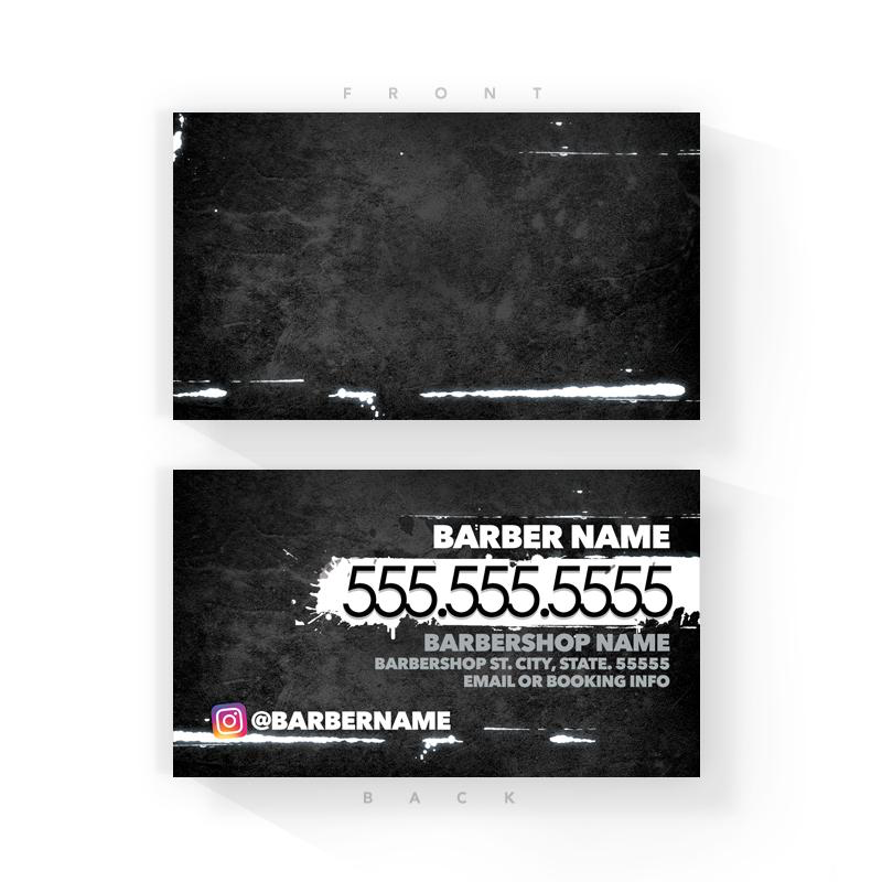 Shop Logo "Splat" Barber Business Cards ADD YOUR LOGO (2x3.5 inches)