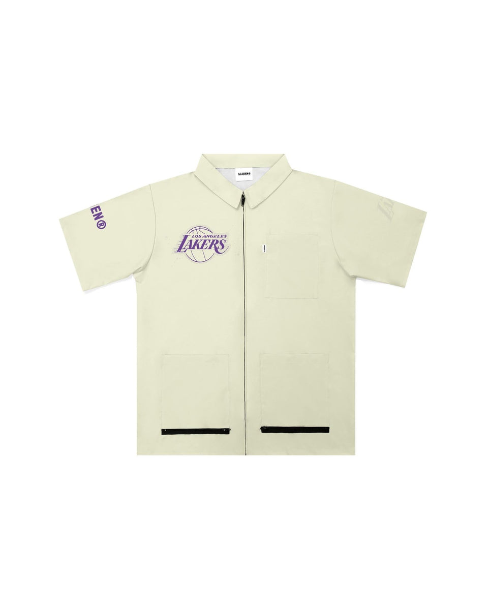 Los Angeles Lakers Tonal Cream Traditional Barber Jacket - Illuzien